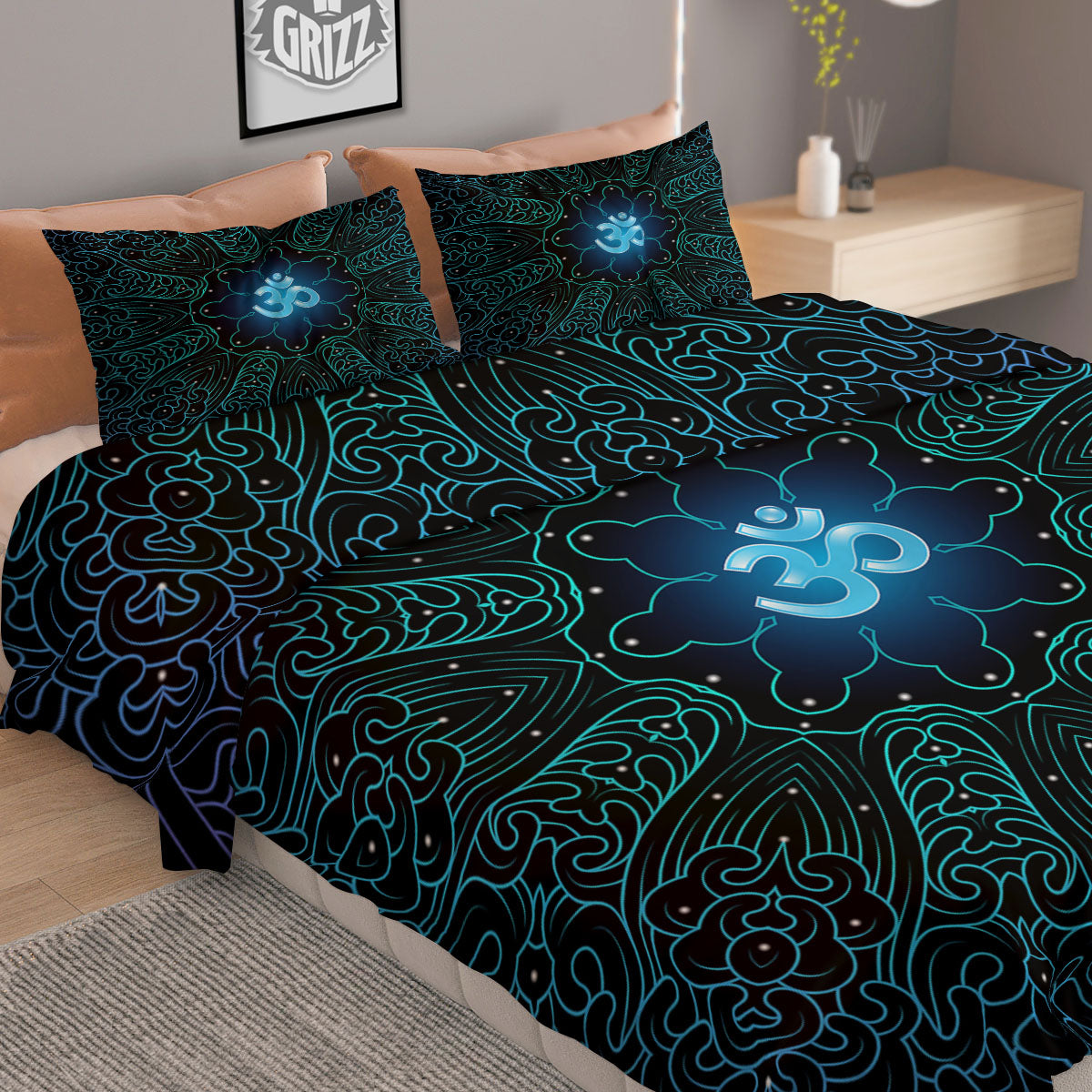 Orange White And Green Plaid Print Pattern Duvet Cover Bedding Set