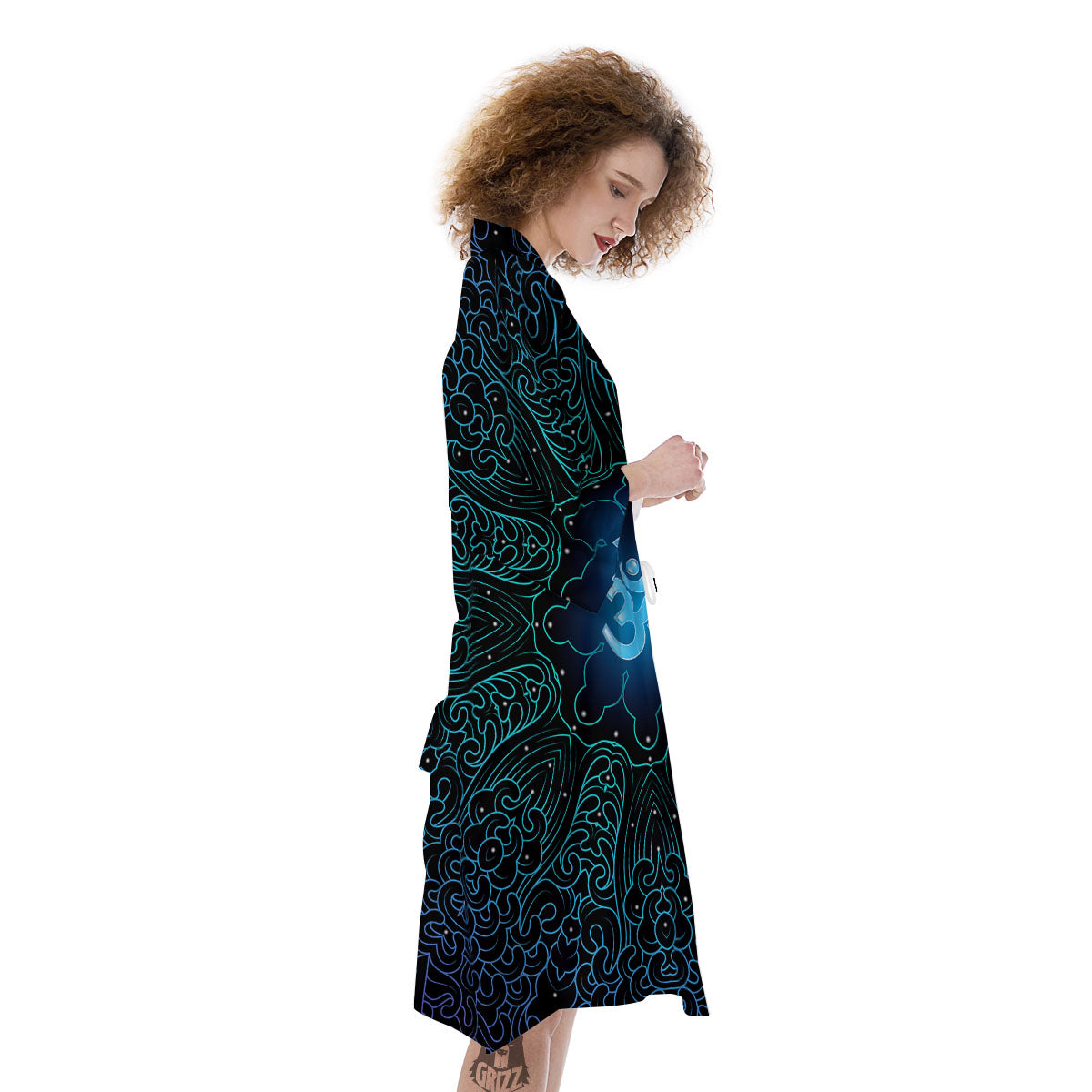 Om Psychedelic Print Kimono-grizzshop
