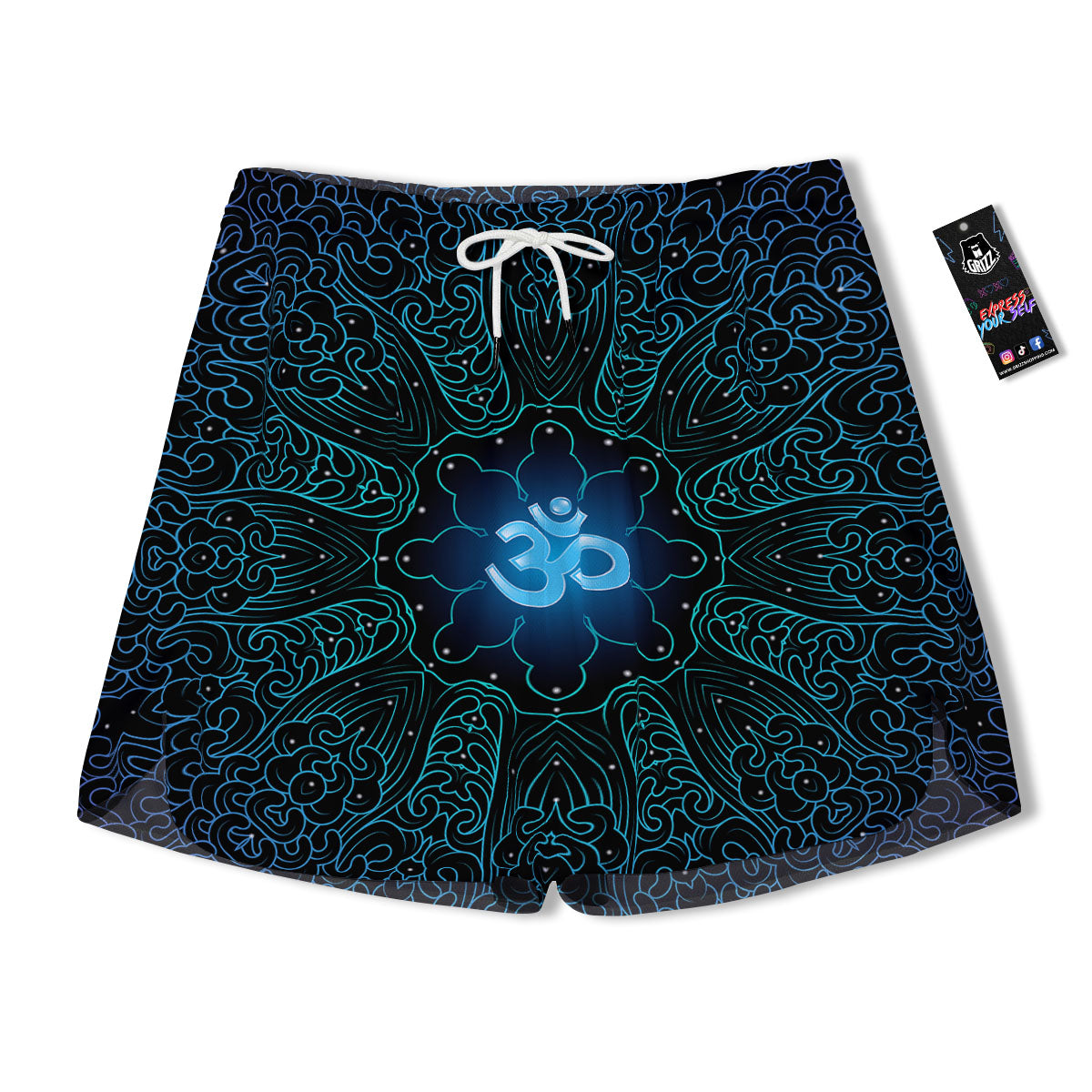 Om Psychedelic Print Men's Running Shorts-grizzshop
