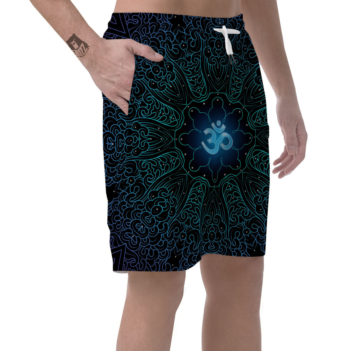 Om Psychedelic Print Men's Shorts-grizzshop