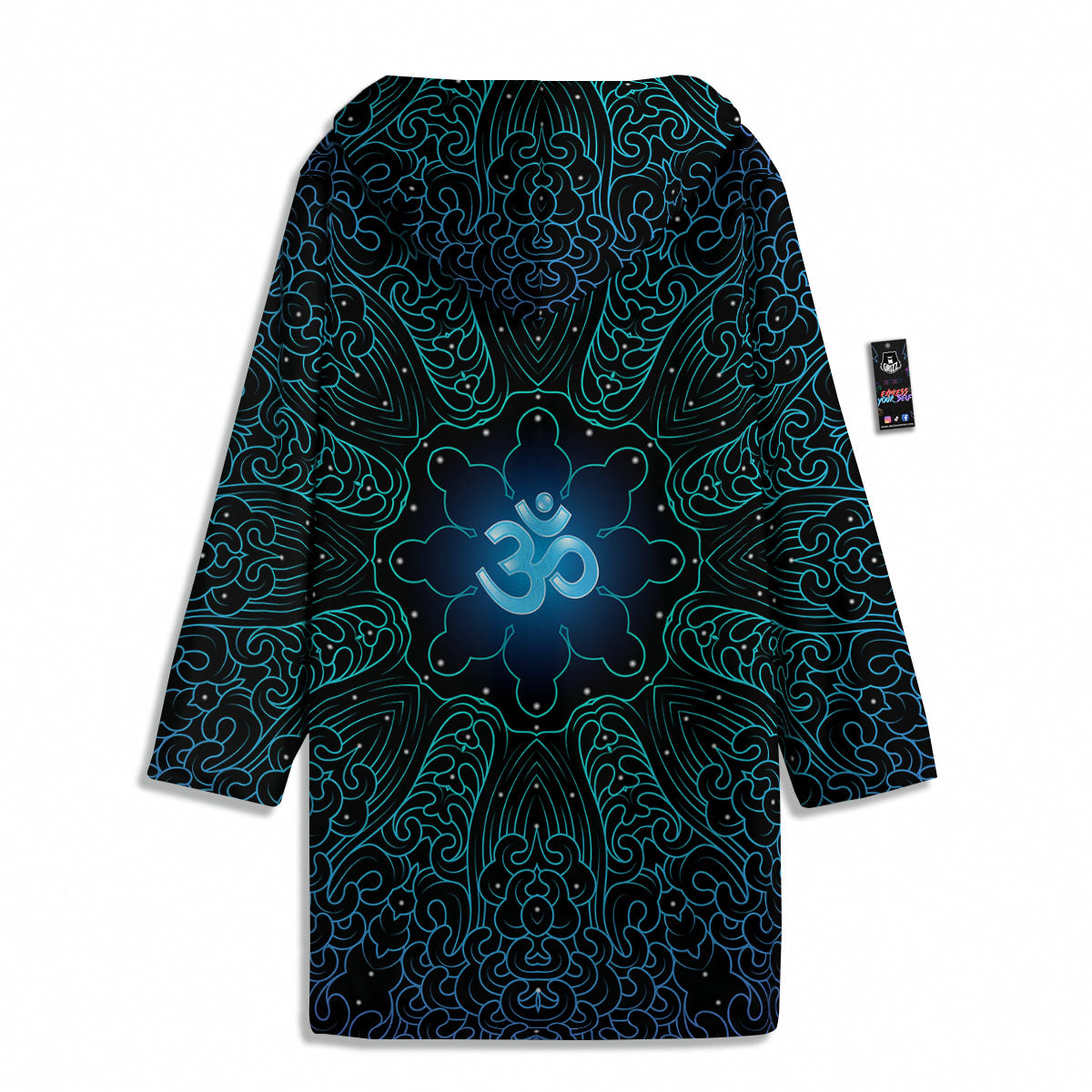 Om Psychedelic Print Men's Windbreaker Jacket-grizzshop