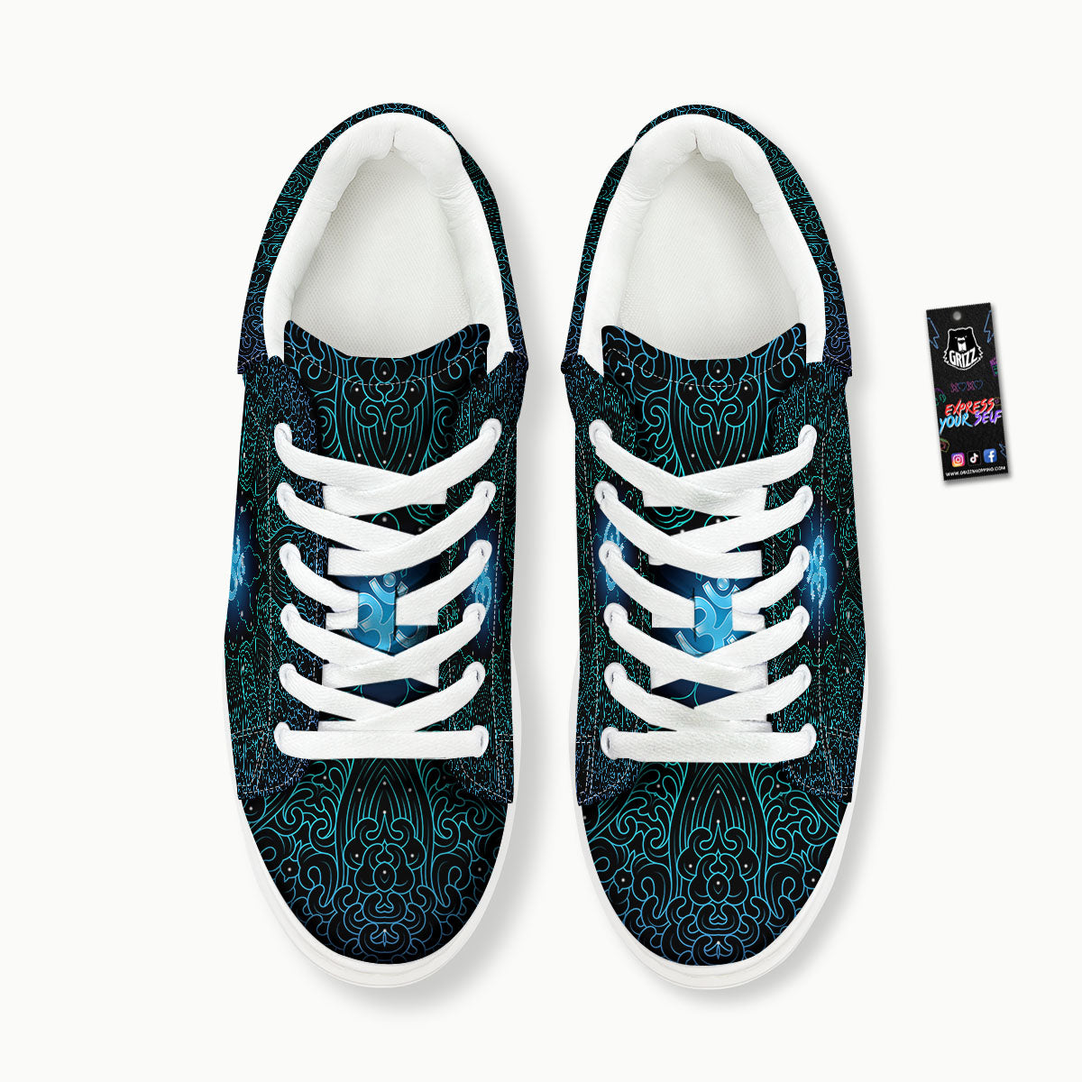 Om Psychedelic Print Platform Shoes-grizzshop