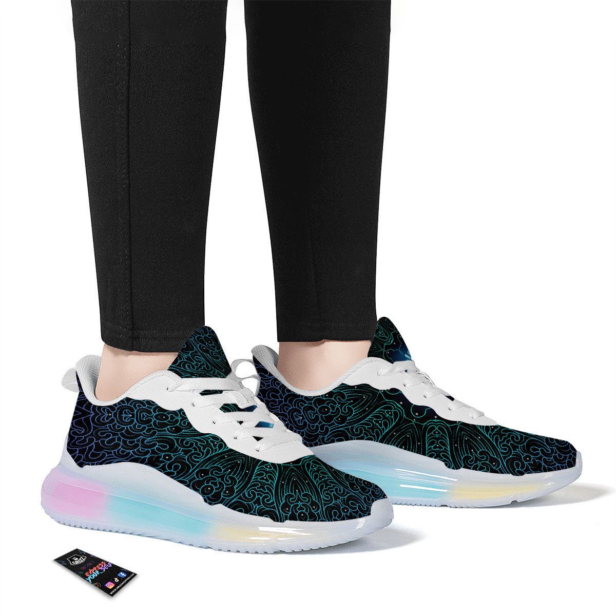 Om Psychedelic Print Running Sneakers-grizzshop