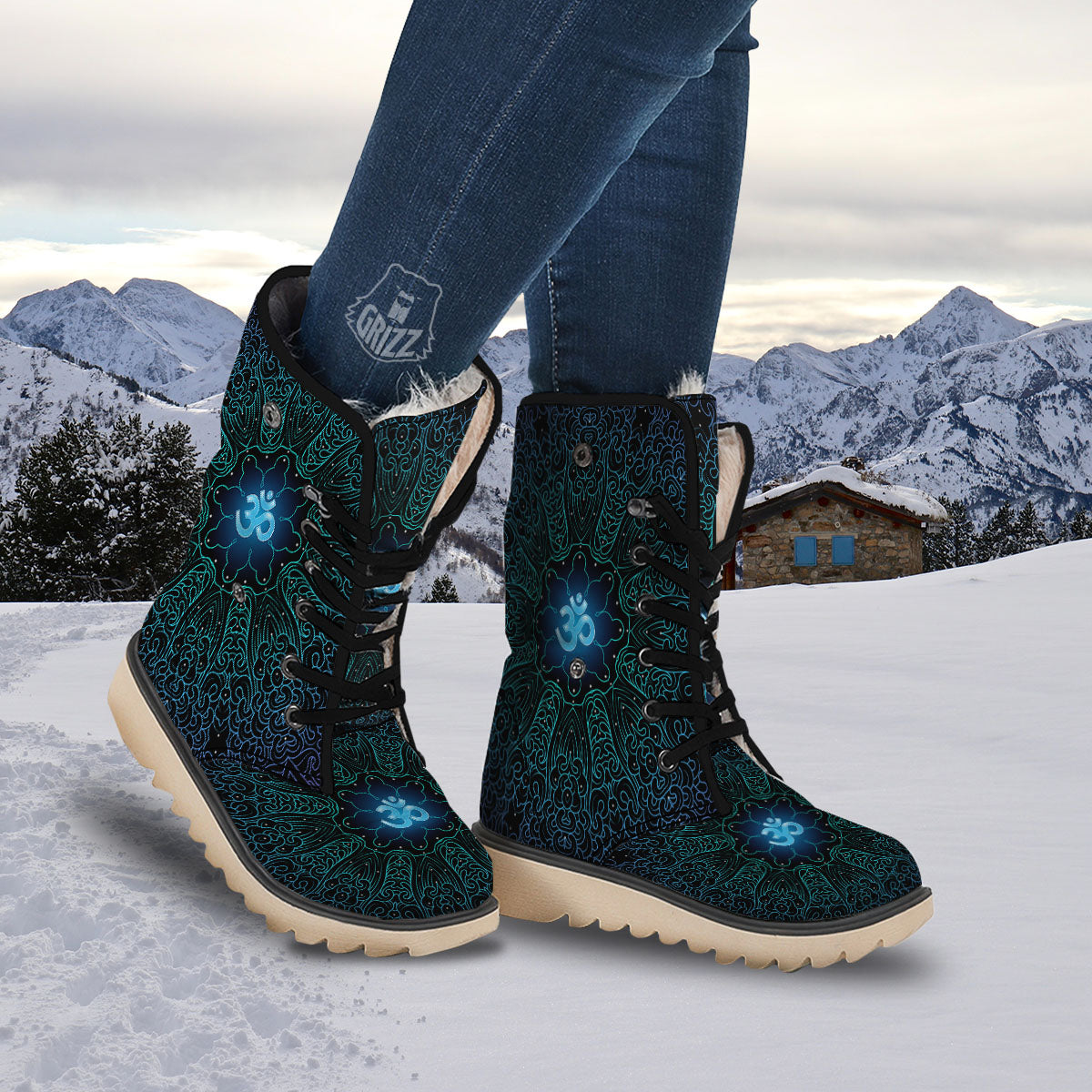 Om Psychedelic Print Snow Boots-grizzshop