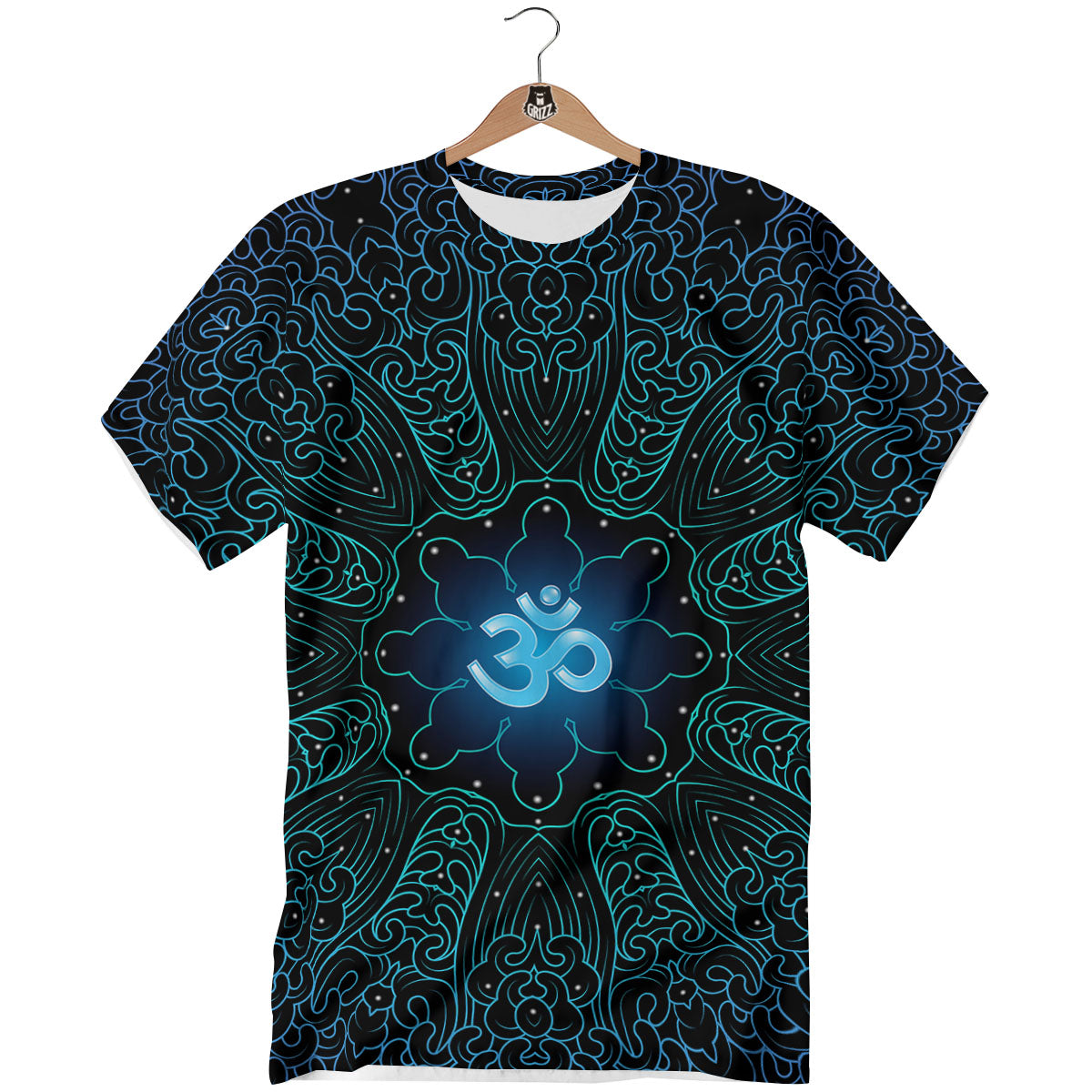 Om Psychedelic Print T-Shirt-grizzshop