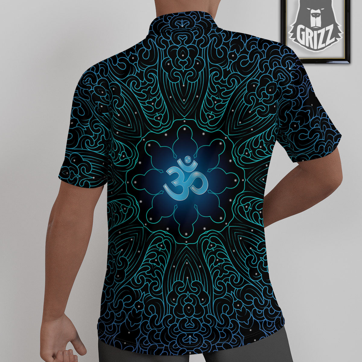 Om Psychedelic Print Untucked Shirts-grizzshop