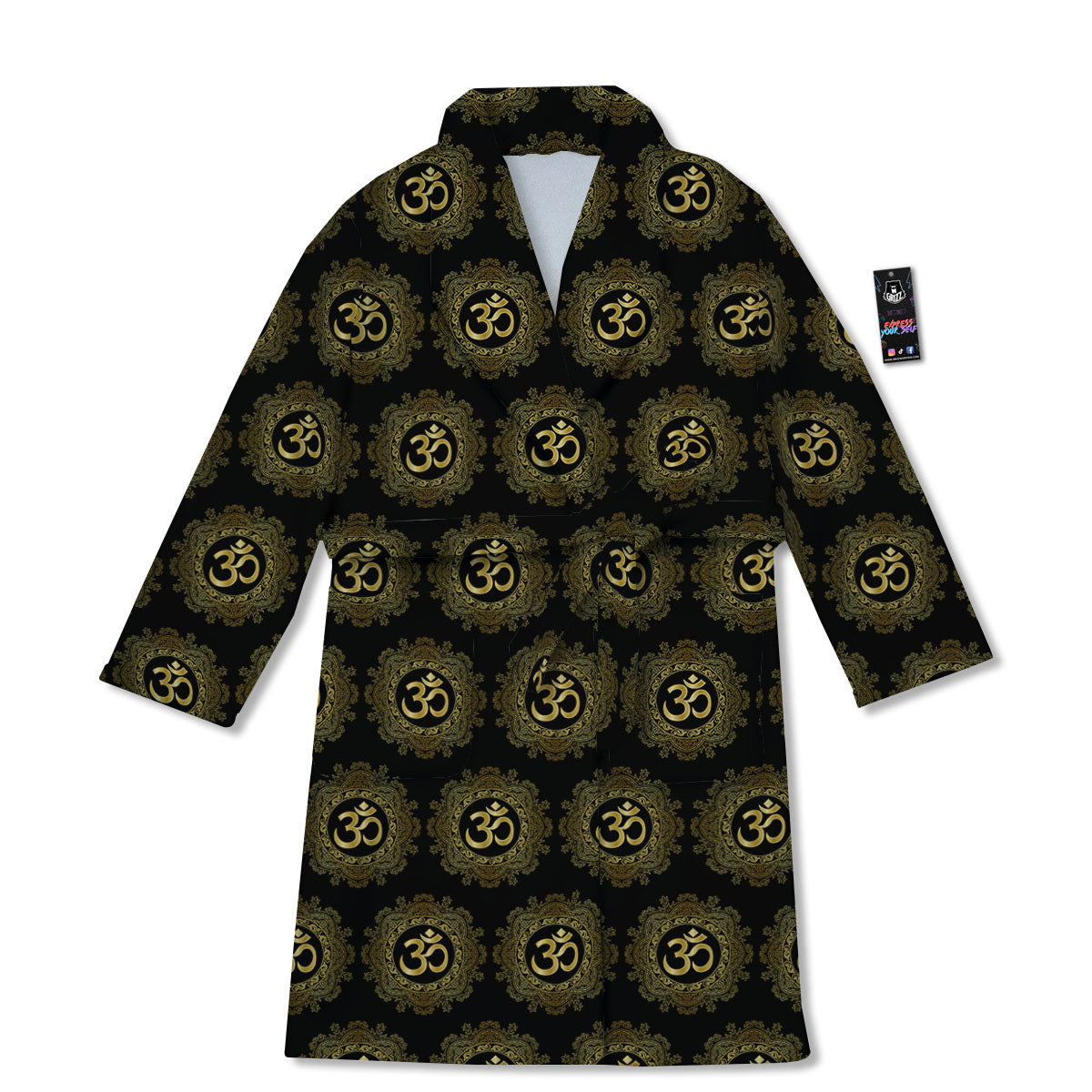 Om Sign Boho Print Pattern Bathrobe-grizzshop