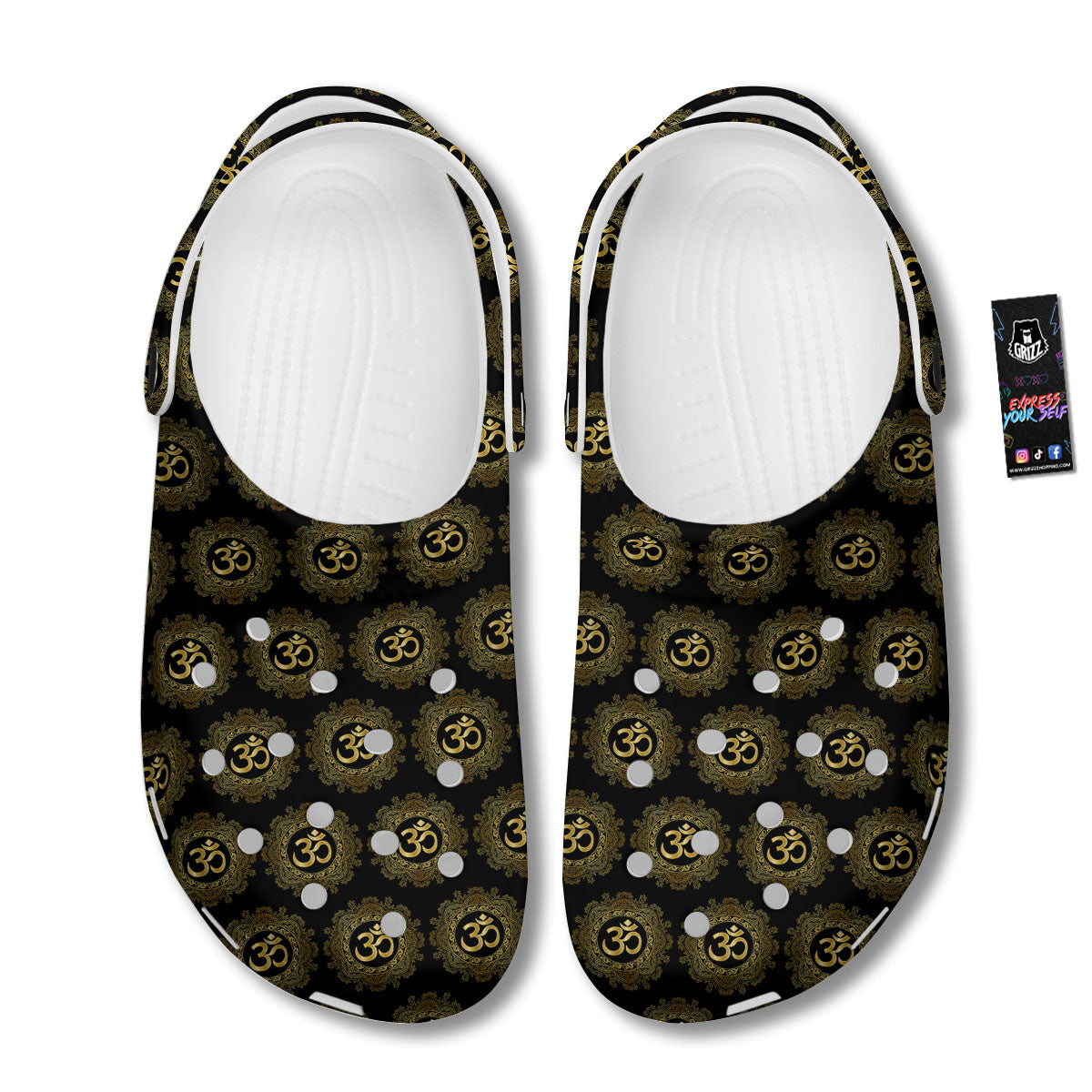 Om Sign Boho Print Pattern Clog-grizzshop