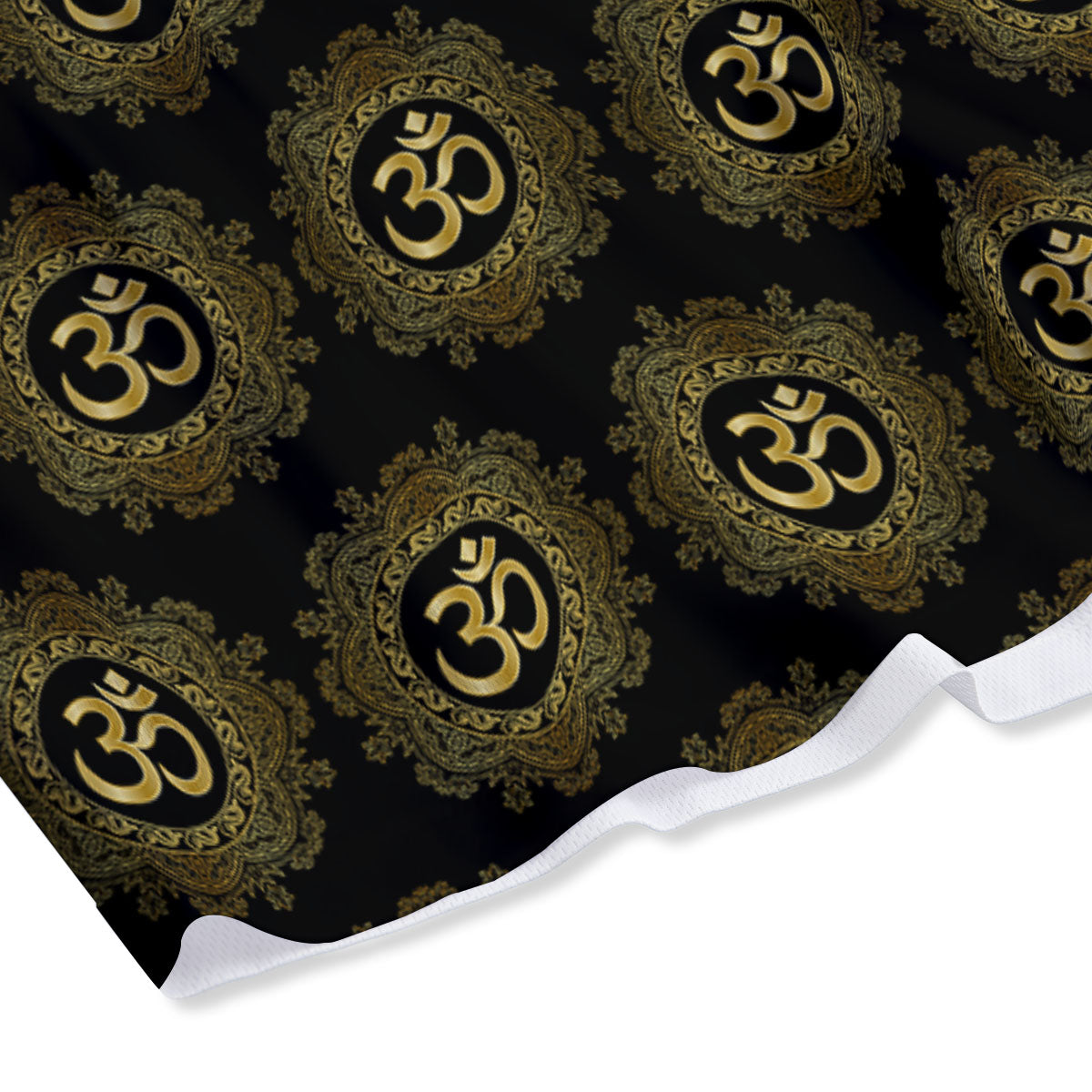 Om Sign Boho Print Pattern Mesh Shorts-grizzshop