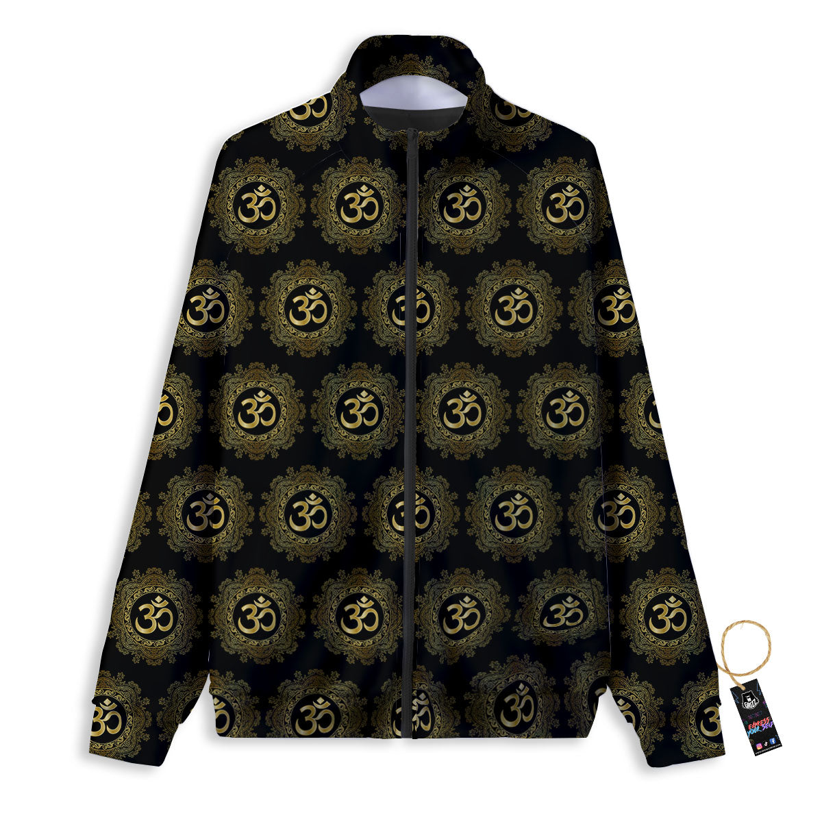 Om Sign Boho Print Pattern Track Jacket-grizzshop