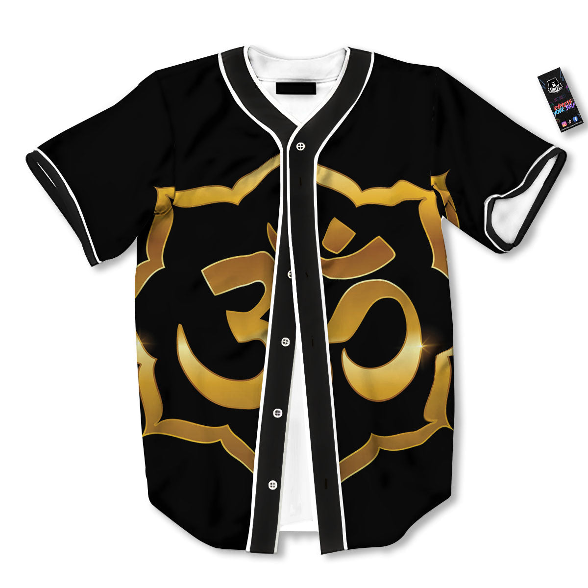 Om Sign Print Baseball Jersey-grizzshop