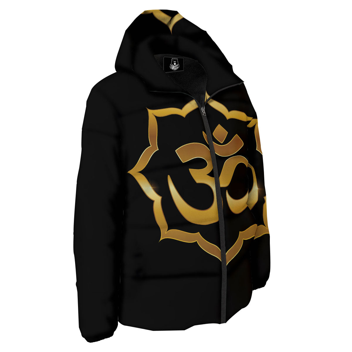 Om Sign Print Down Jacket-grizzshop