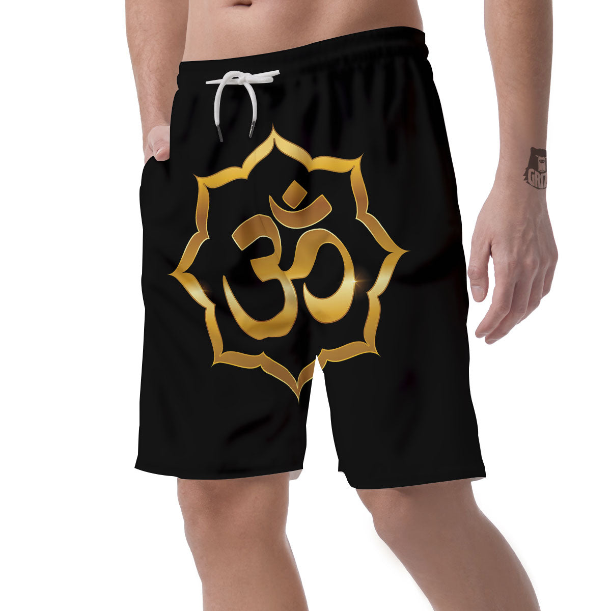 Om Sign Print Men's Shorts-grizzshop