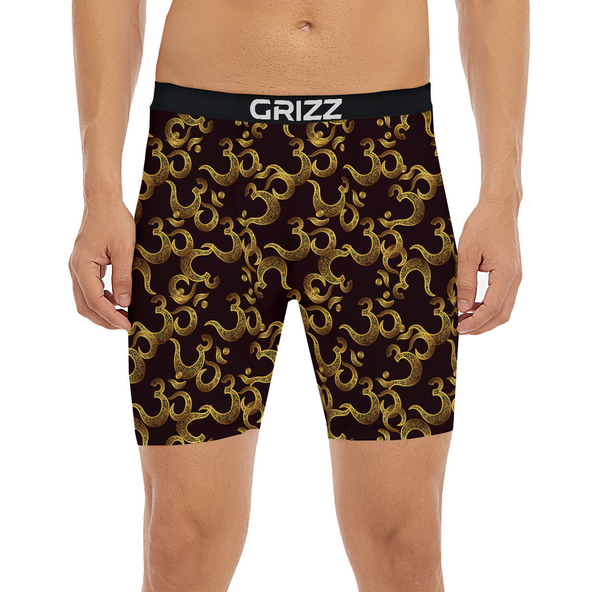 Om Sign Print Pattern Boxer Briefs-grizzshop
