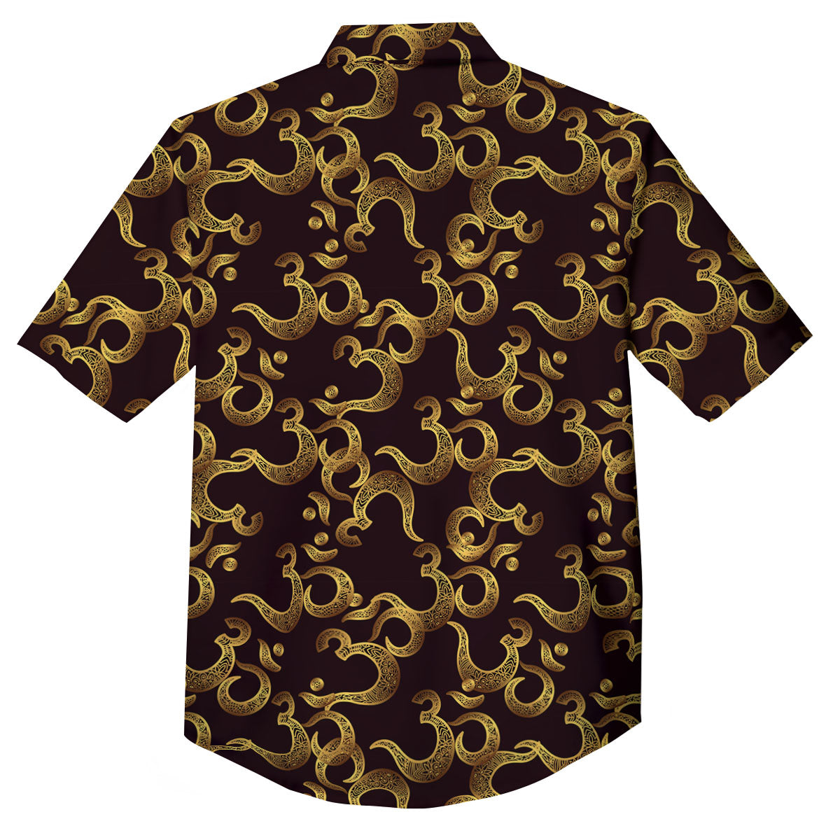 Om Sign Print Pattern Button Up Shirt-grizzshop