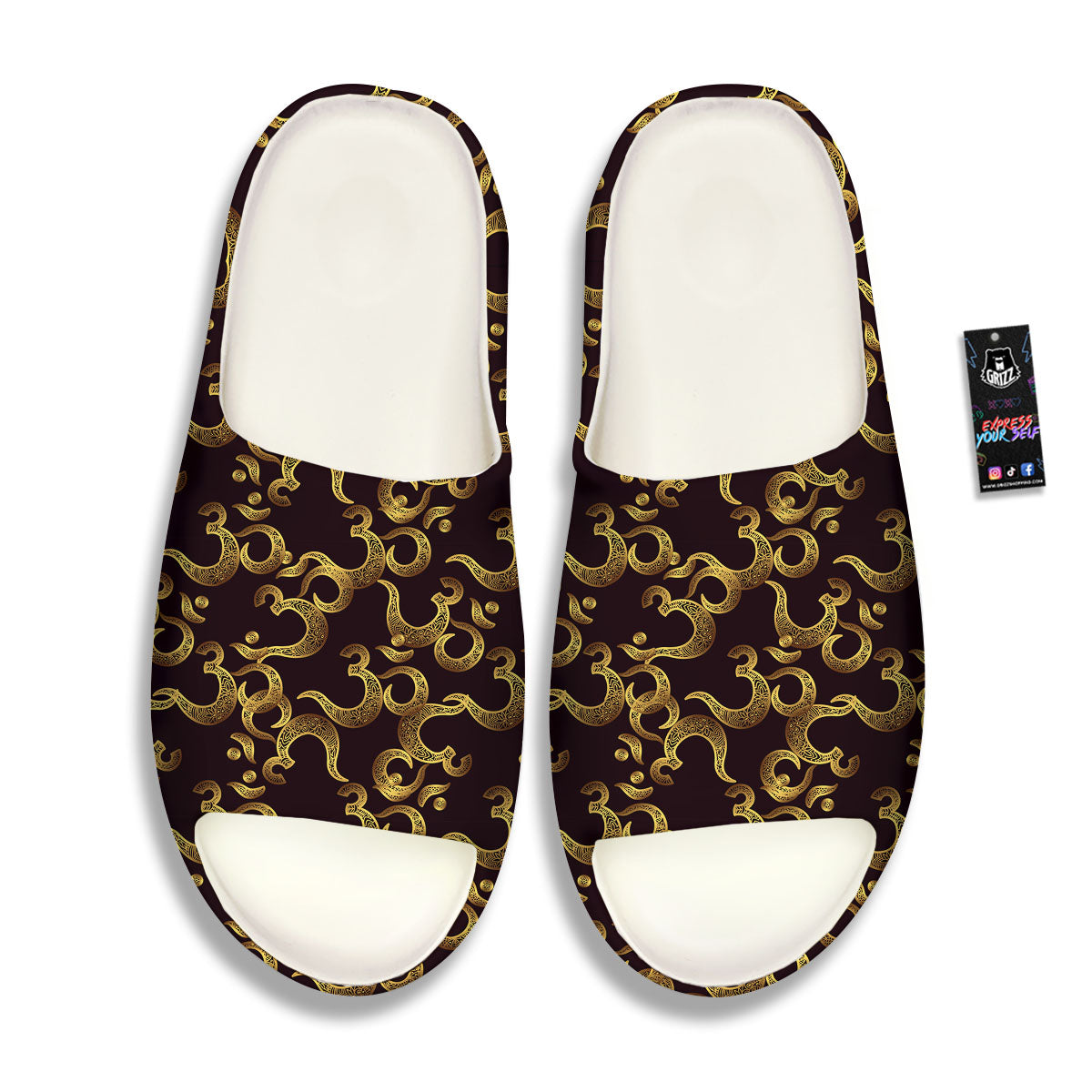 Om Sign Print Pattern Sandals-grizzshop