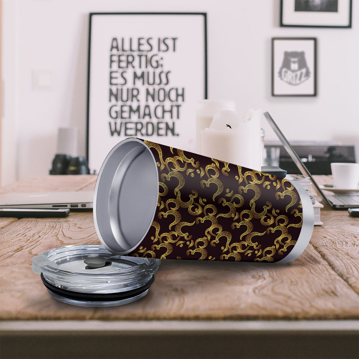 Om Sign Print Pattern Tumbler-grizzshop