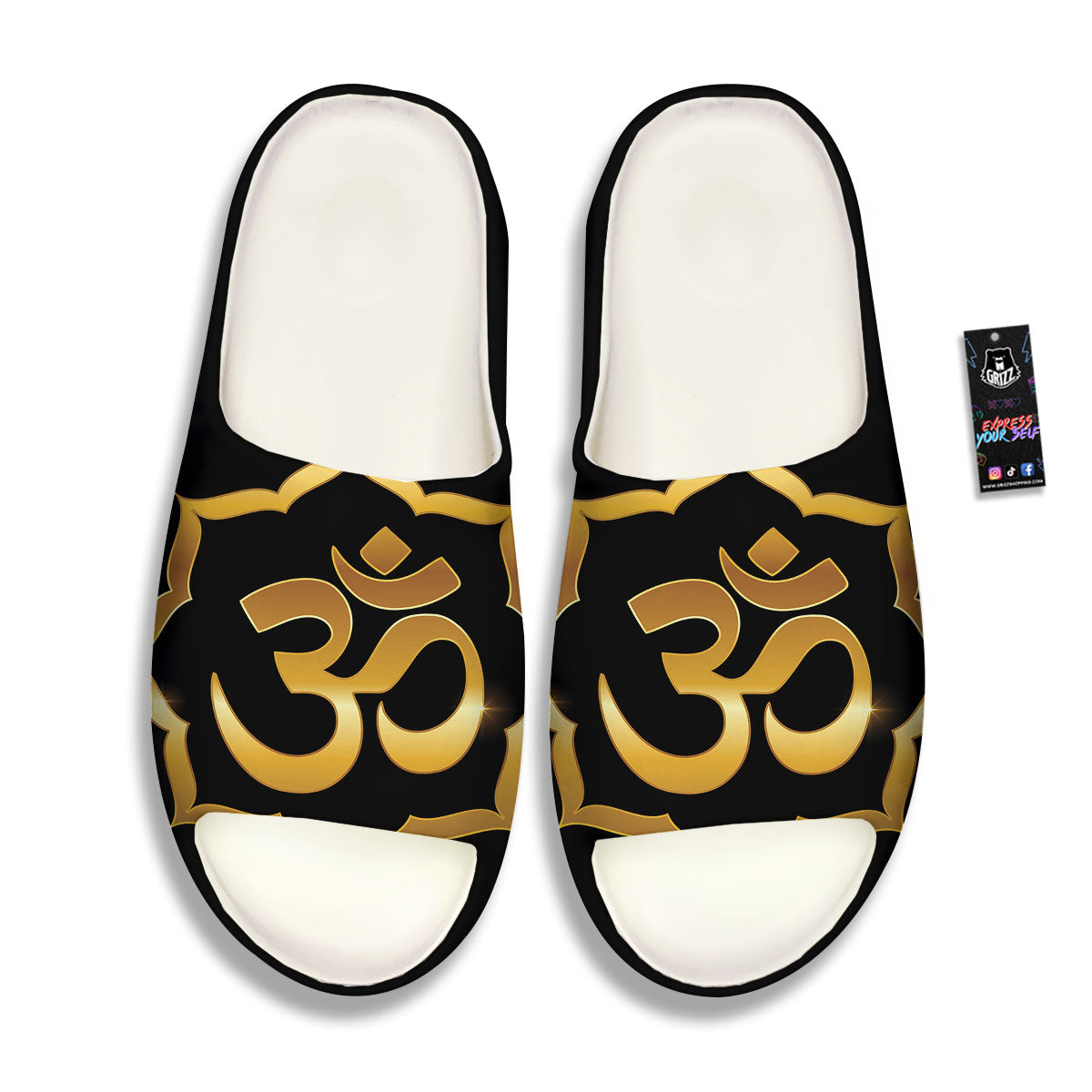 Om Sign Print Sandals-grizzshop