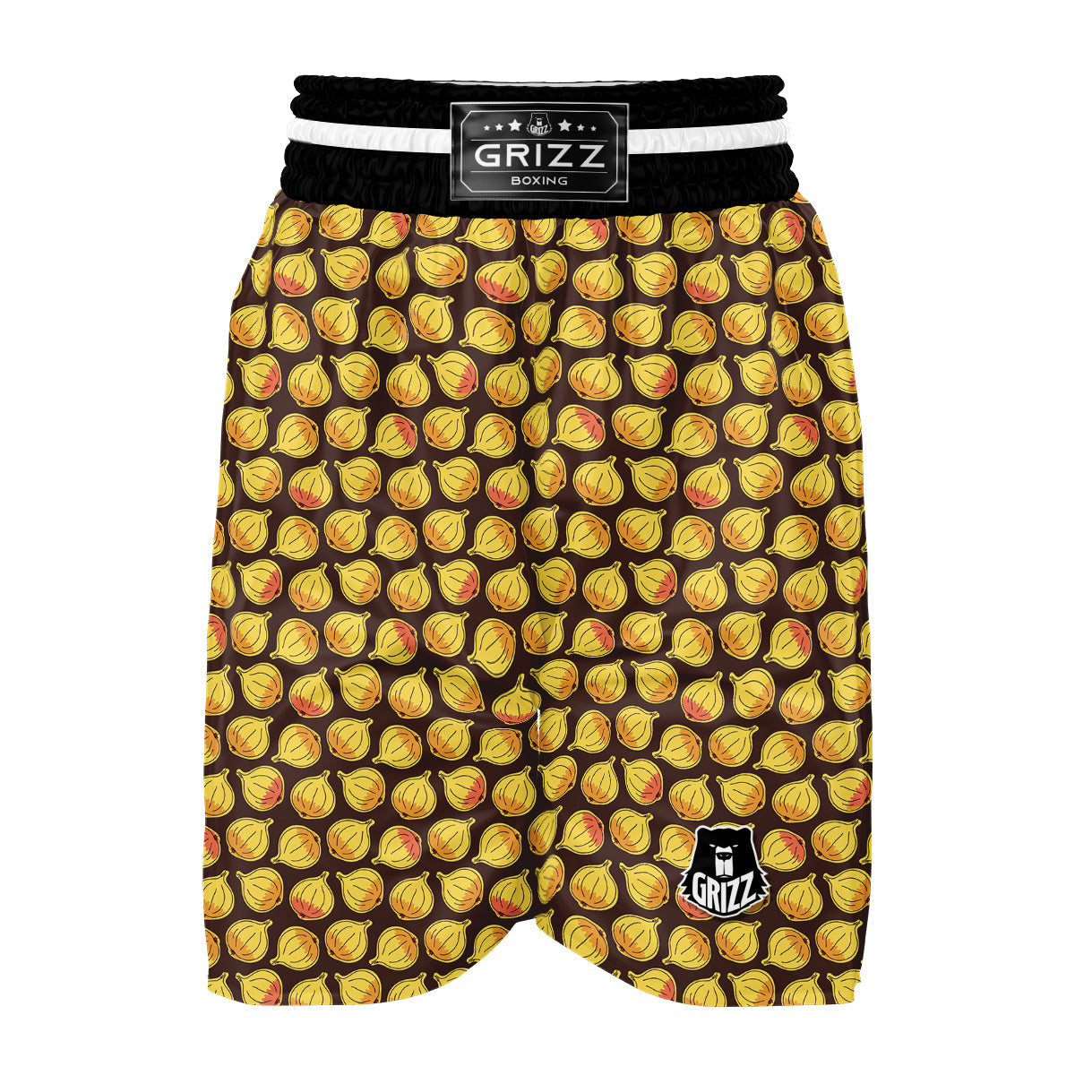 Onion Brown Print Pattern Boxing Shorts-grizzshop
