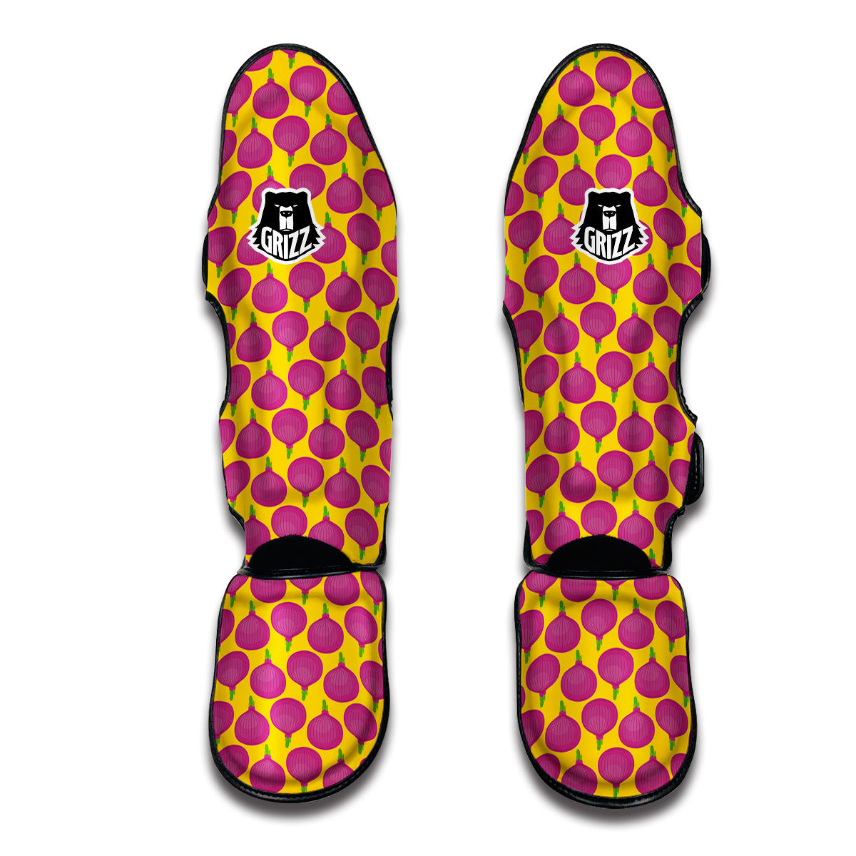 Leopard Yellow And Purple Print Pattern Muay Thai Boxing Shorts main image 1