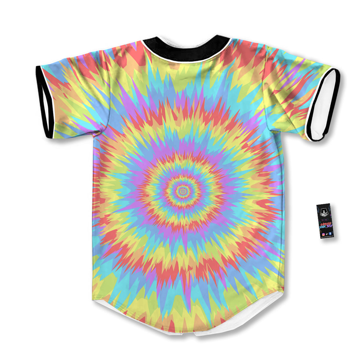 Optical Illusion Colorful Psychedelic Baseball Jersey-grizzshop