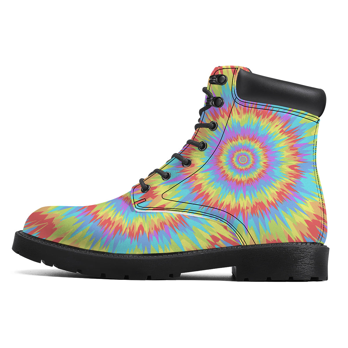 Optical Illusion Colorful Psychedelic Boots-grizzshop