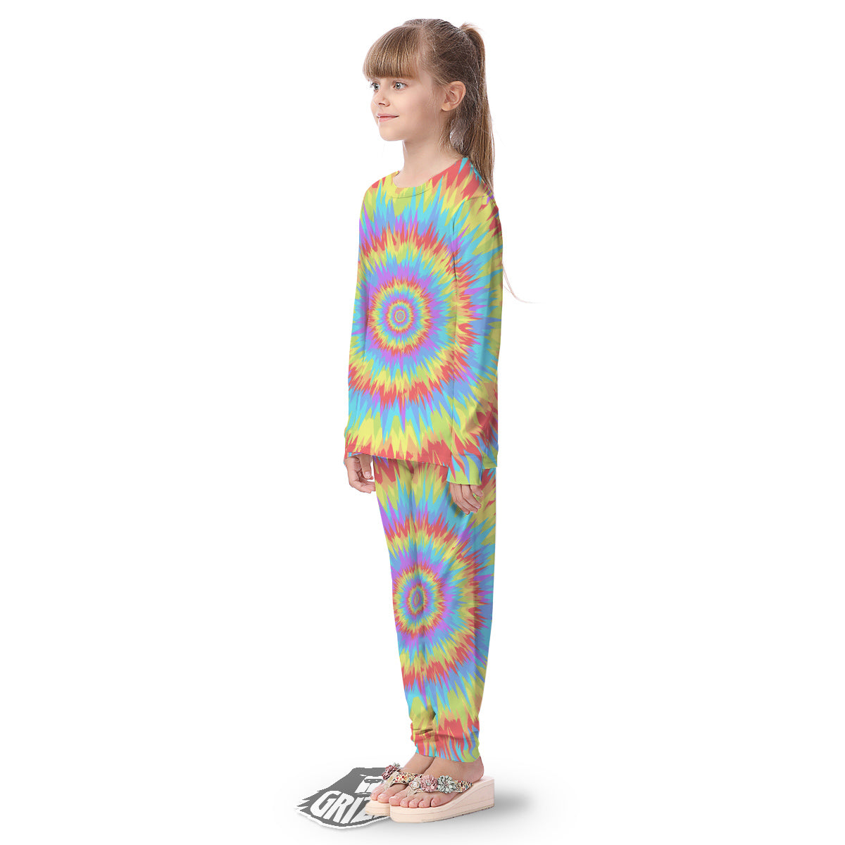Optical Illusion Colorful Psychedelic Kid's Pajamas-grizzshop