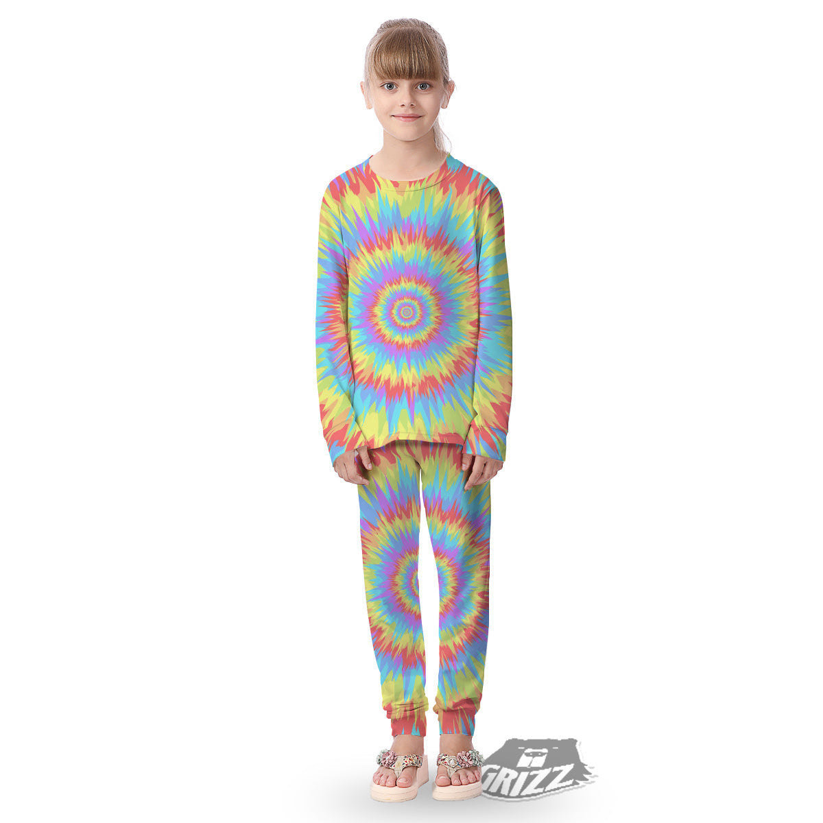 Optical Illusion Colorful Psychedelic Kid's Pajamas-grizzshop