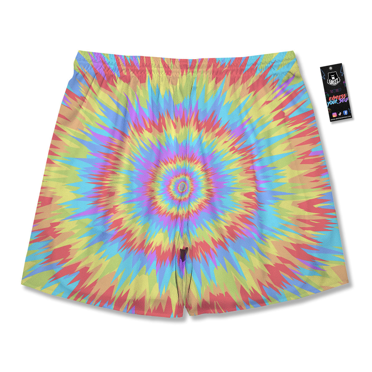 Optical Illusion Colorful Psychedelic Men's Running Shorts-grizzshop