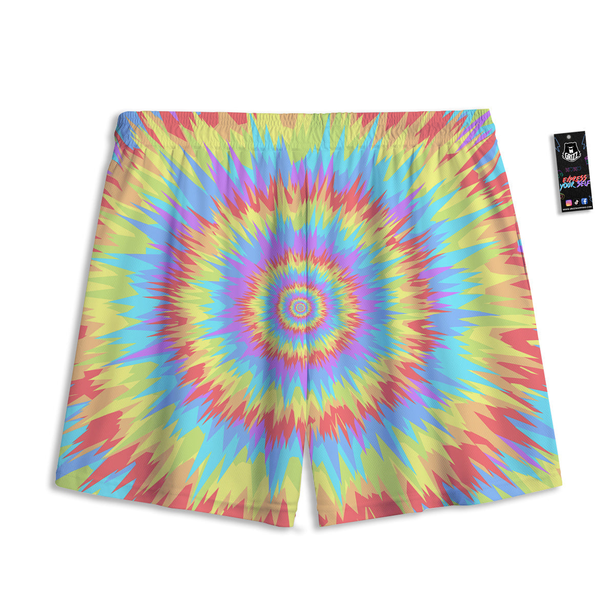 Monster Graffiti Characters Print Mesh Shorts