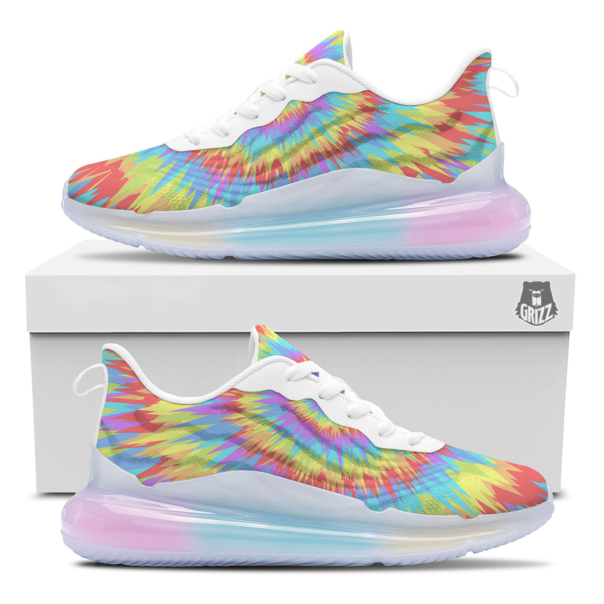 Optical Illusion Colorful Psychedelic Running Sneakers-grizzshop