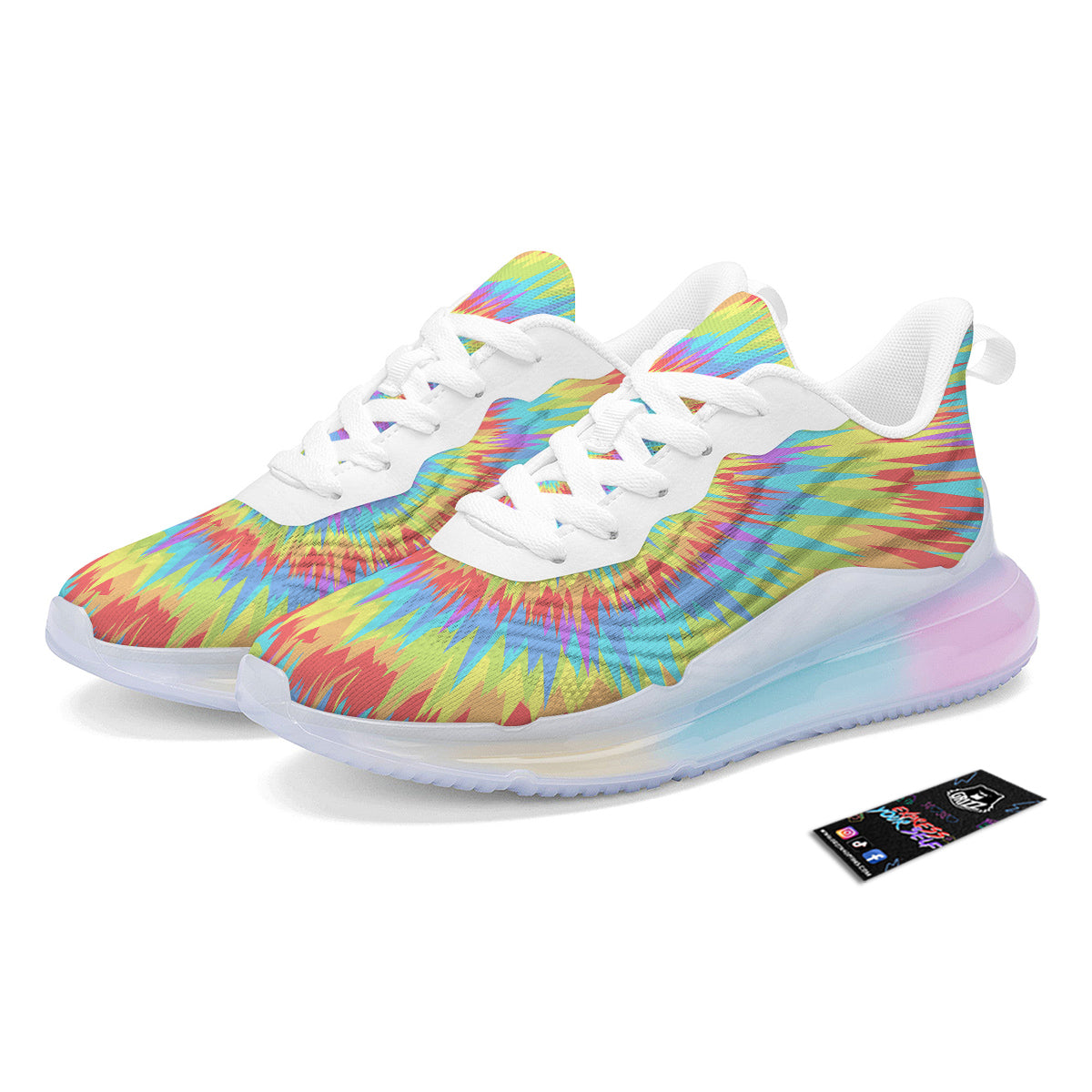 Optical Illusion Colorful Psychedelic Running Sneakers-grizzshop