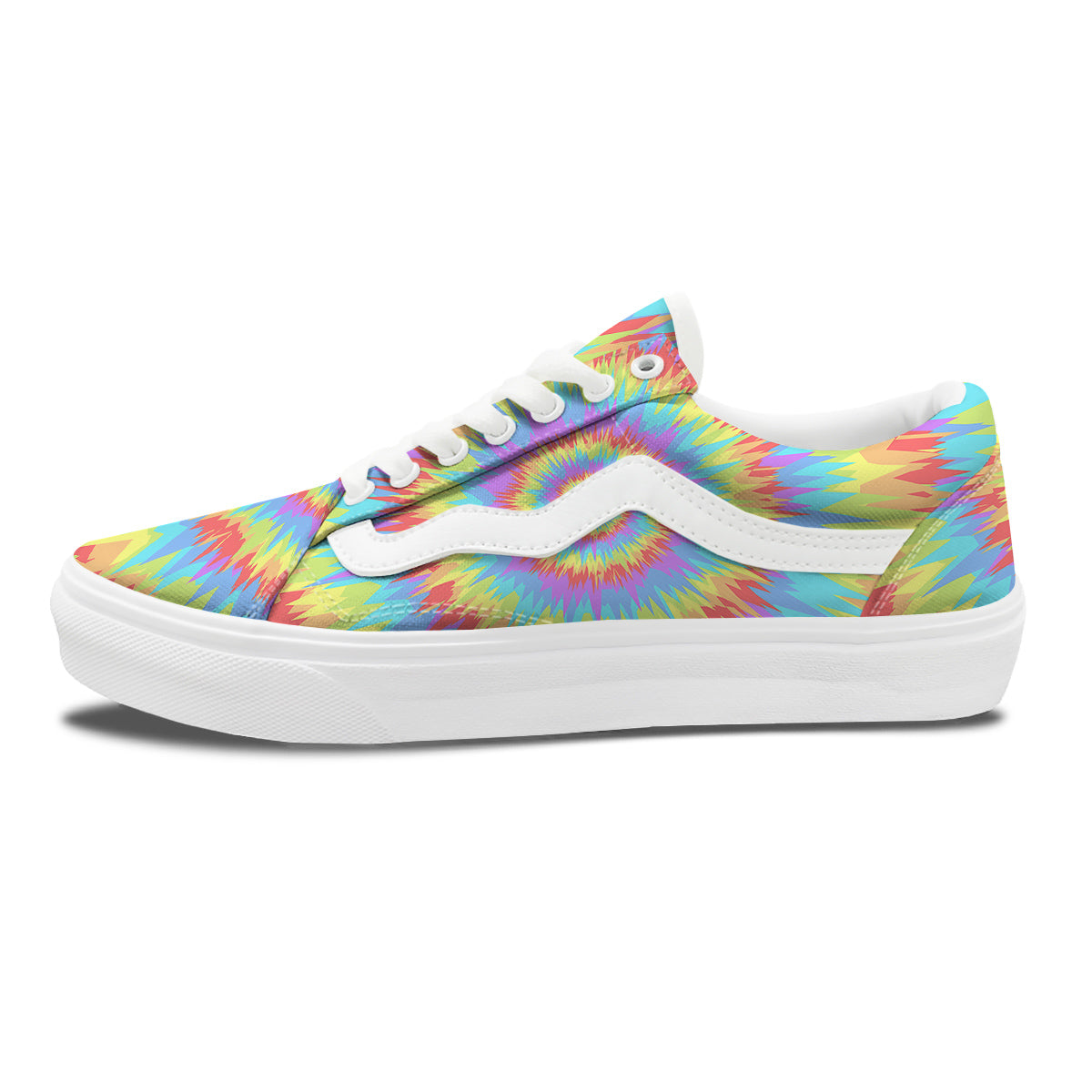 Optical Illusion Colorful Psychedelic Skate Shoes-grizzshop