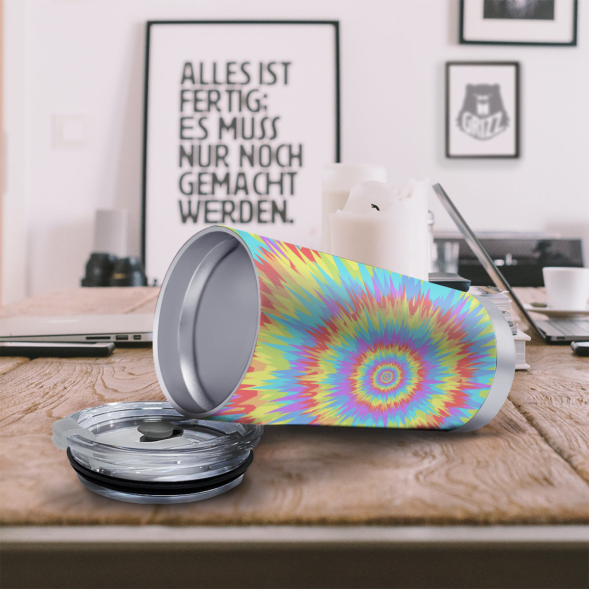 Optical Illusion Colorful Psychedelic Tumbler-grizzshop