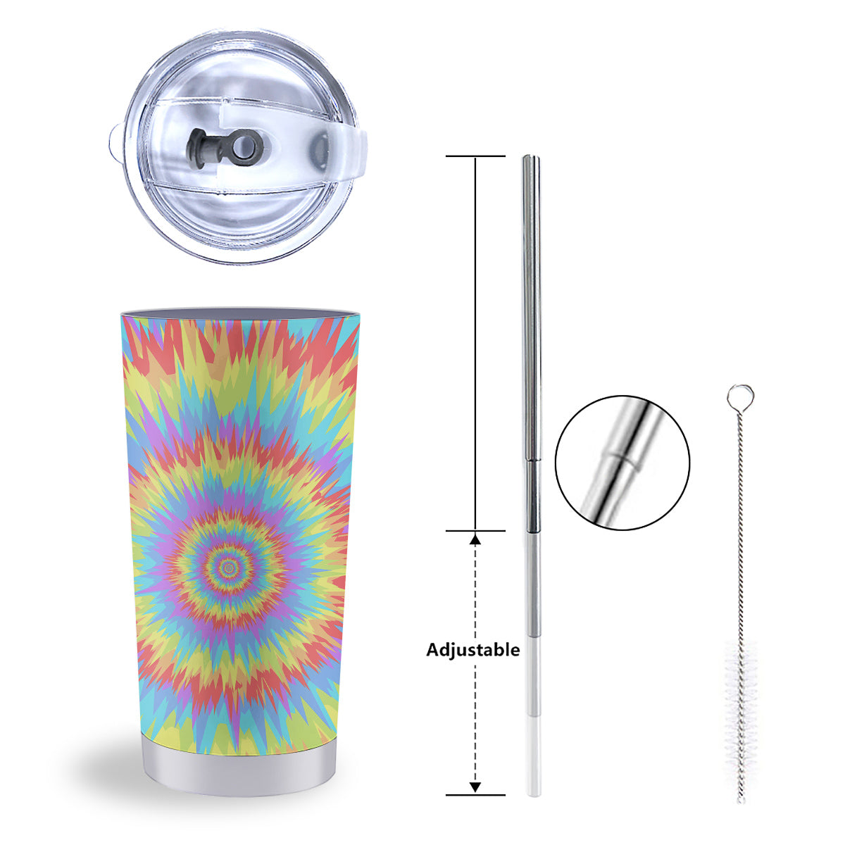 Optical Illusion Colorful Psychedelic Tumbler-grizzshop