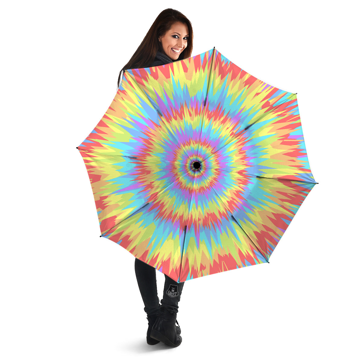 Optical Illusion Colorful Psychedelic Umbrella-grizzshop