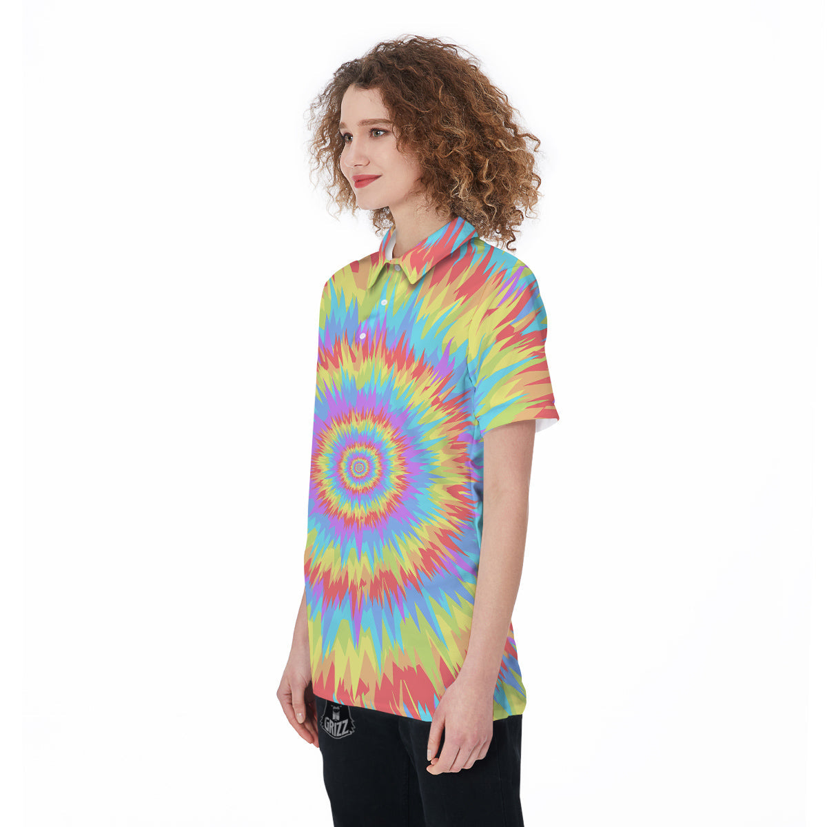 Optical Illusion Colorful Psychedelic Women's Golf Shirts-grizzshop