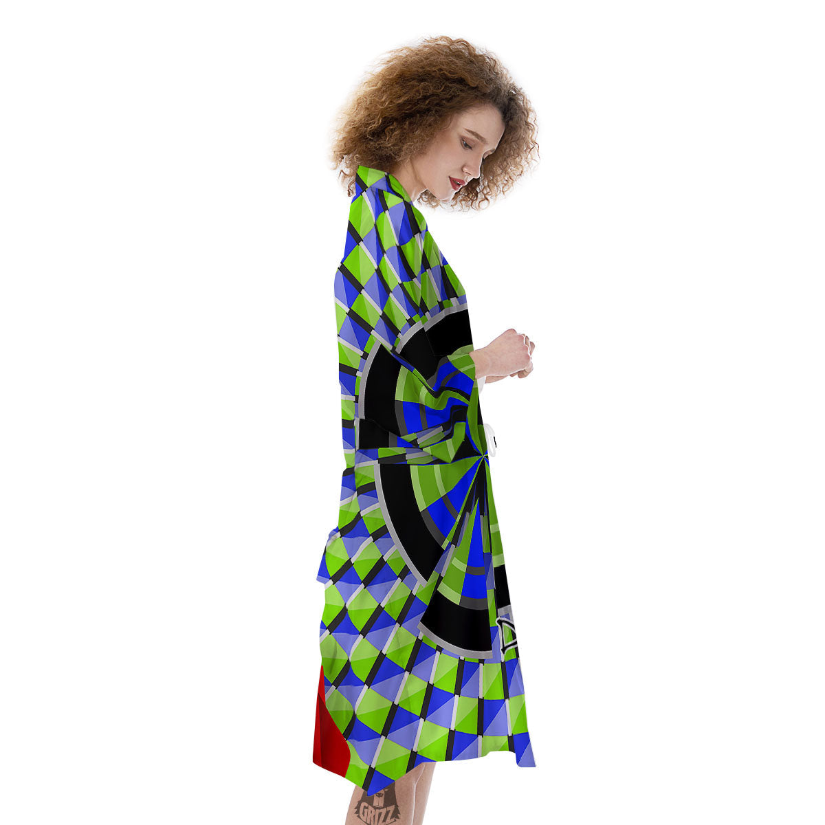 Optical Illusion Dartboard Moving Kimono-grizzshop