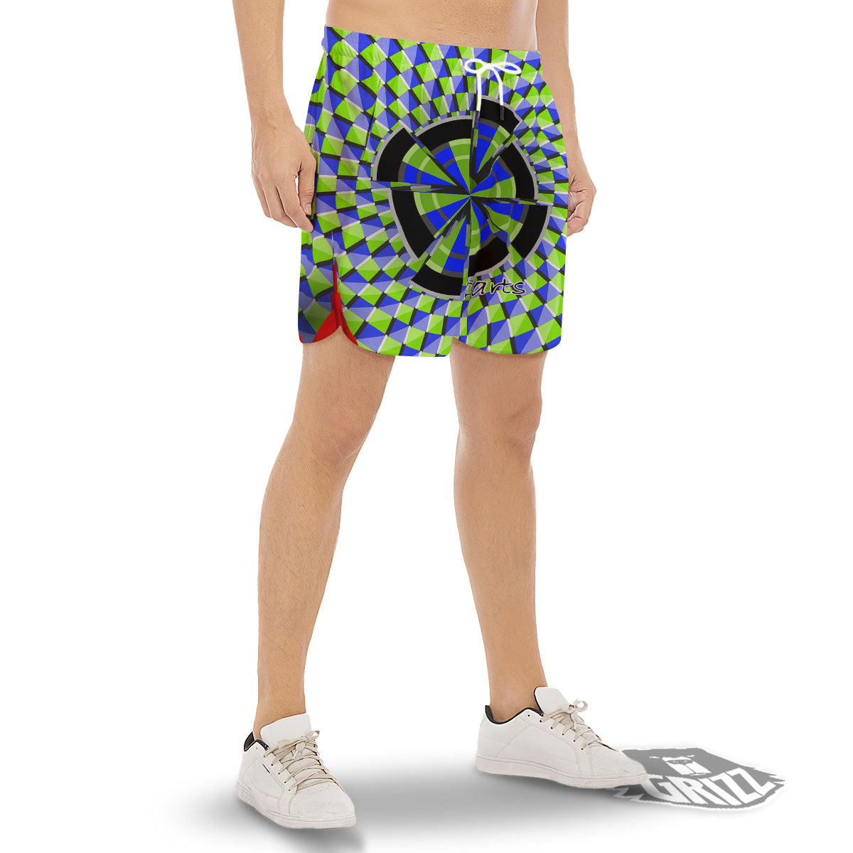 Optical Illusion Dartboard Moving Men's Gym Shorts-grizzshop
