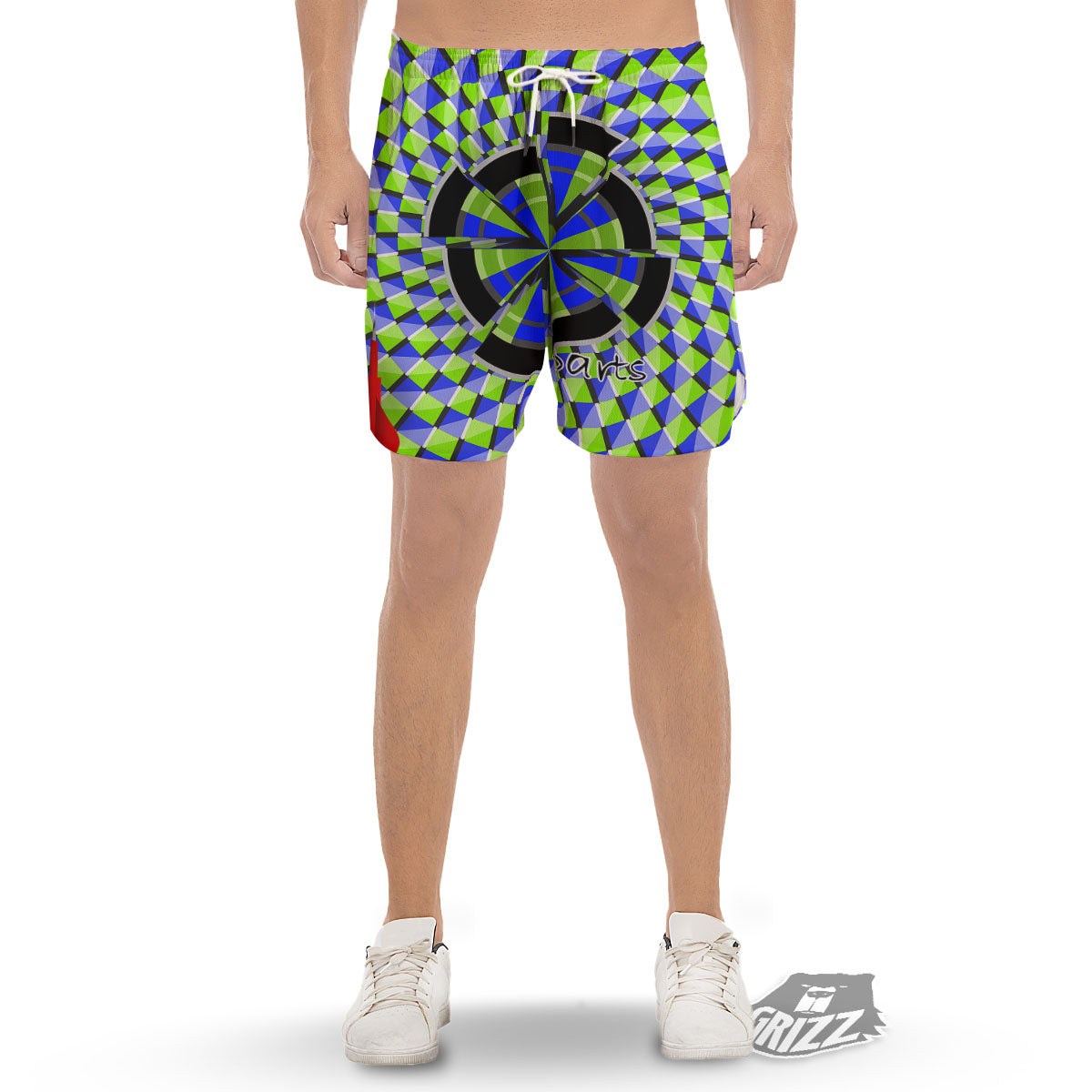 Optical Illusion Dartboard Moving Men's Gym Shorts-grizzshop