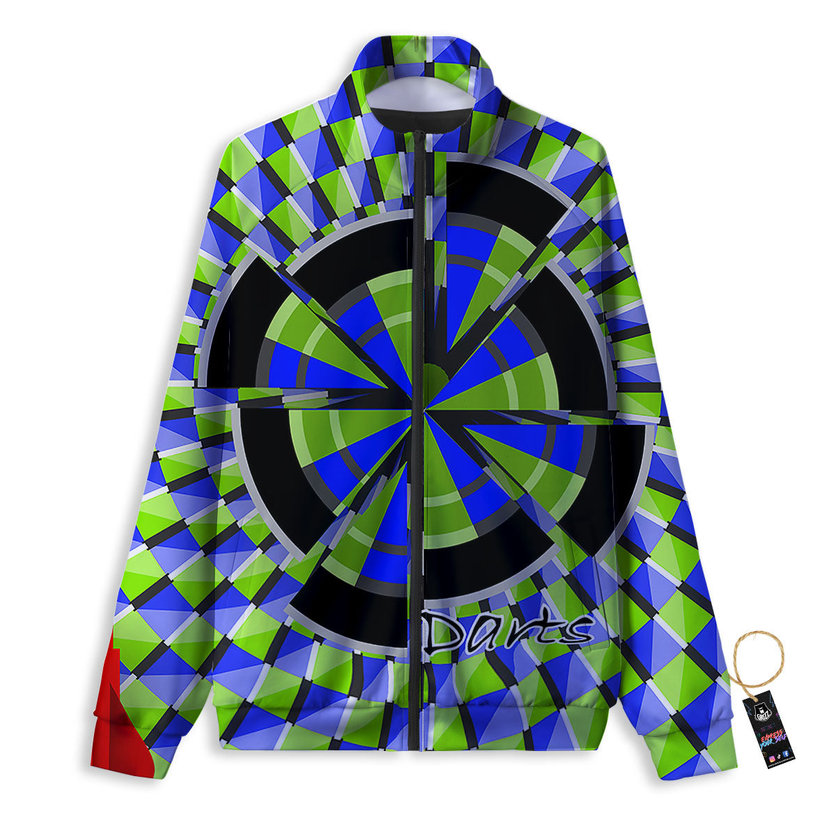 Optical Illusion Dartboard Moving Track Jacket-grizzshop