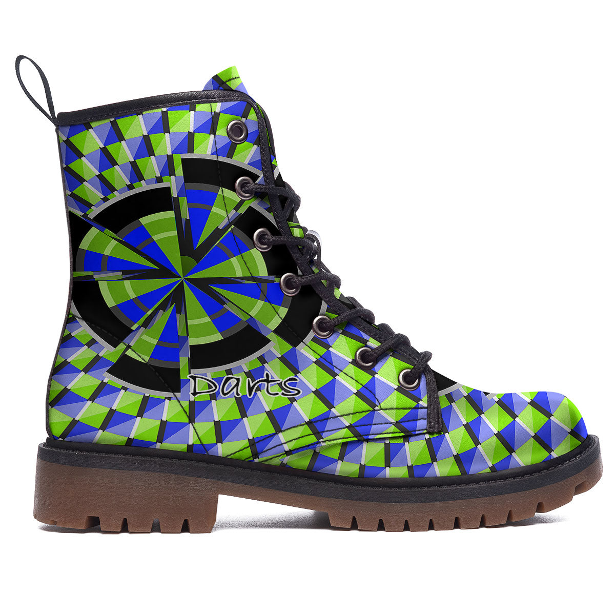 Optical Illusion Dartboard Moving Work Boots-grizzshop