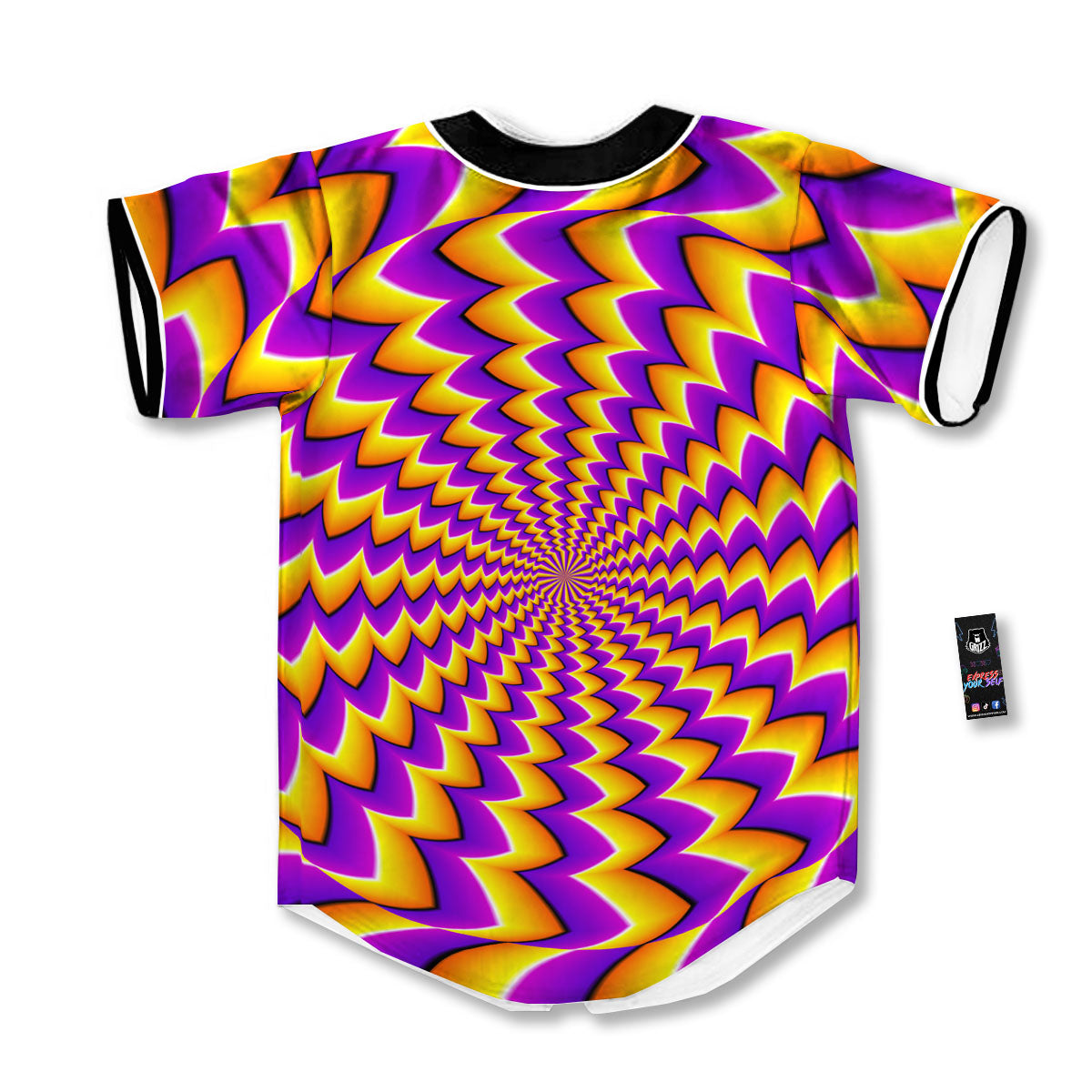 Optical Illusion Moving Dizzy Circle Baseball Jersey-grizzshop