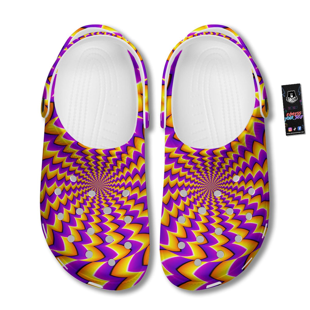Optical Illusion Moving Dizzy Circle Clog-grizzshop