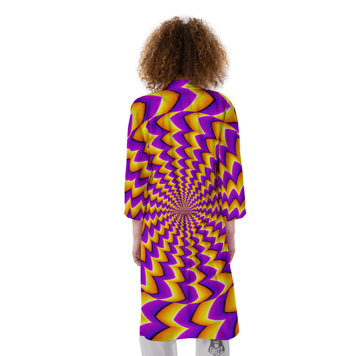 Optical Illusion Moving Dizzy Circle Kimono-grizzshop