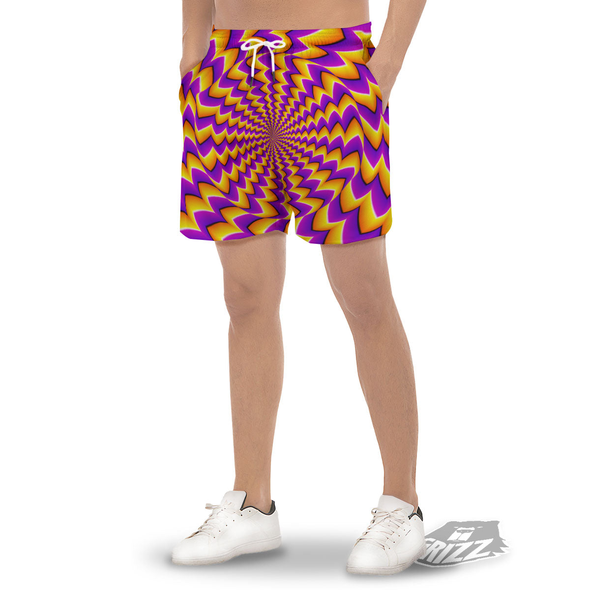 Optical Illusion Moving Dizzy Circle Men's Gym Shorts-grizzshop