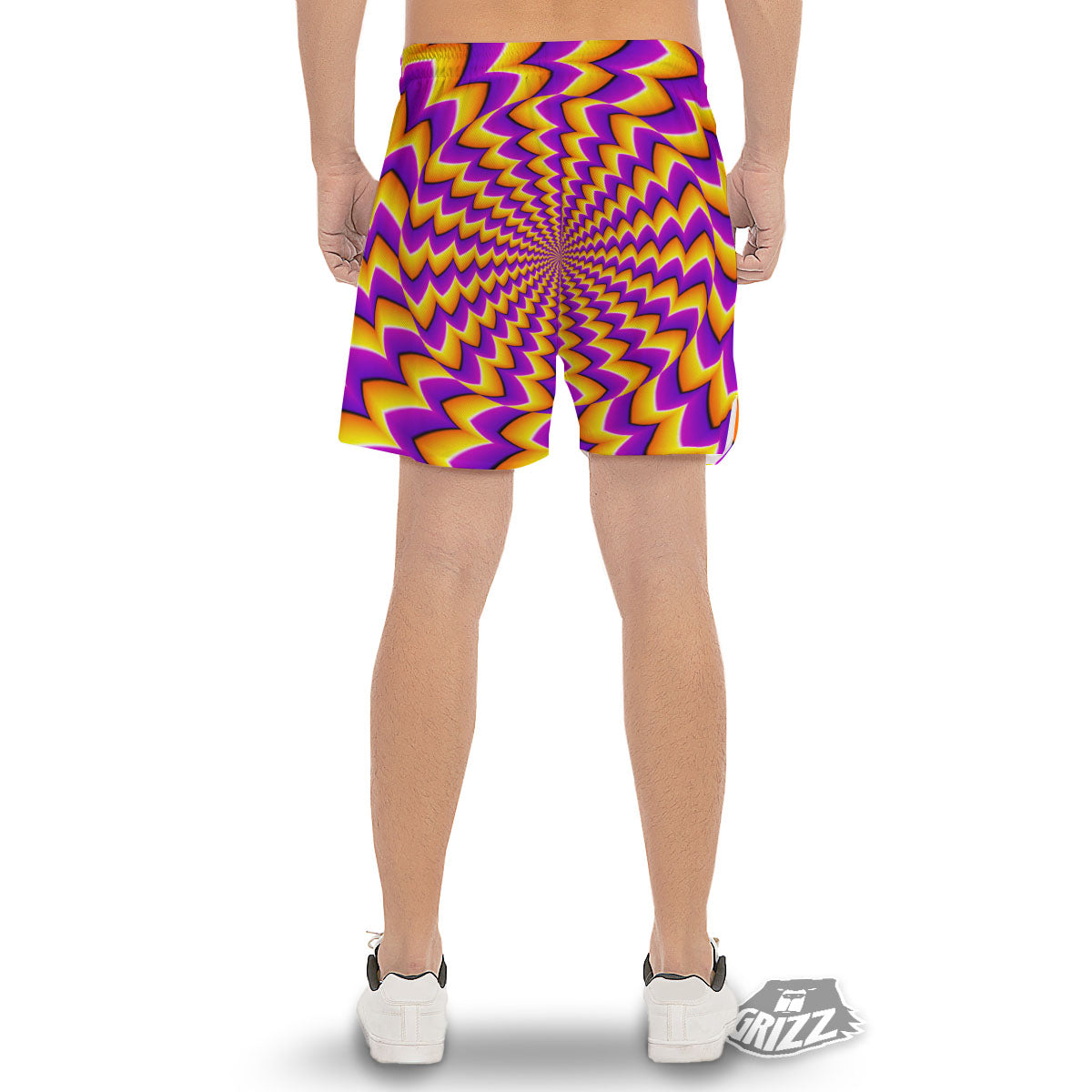 Optical Illusion Moving Dizzy Circle Men's Gym Shorts-grizzshop