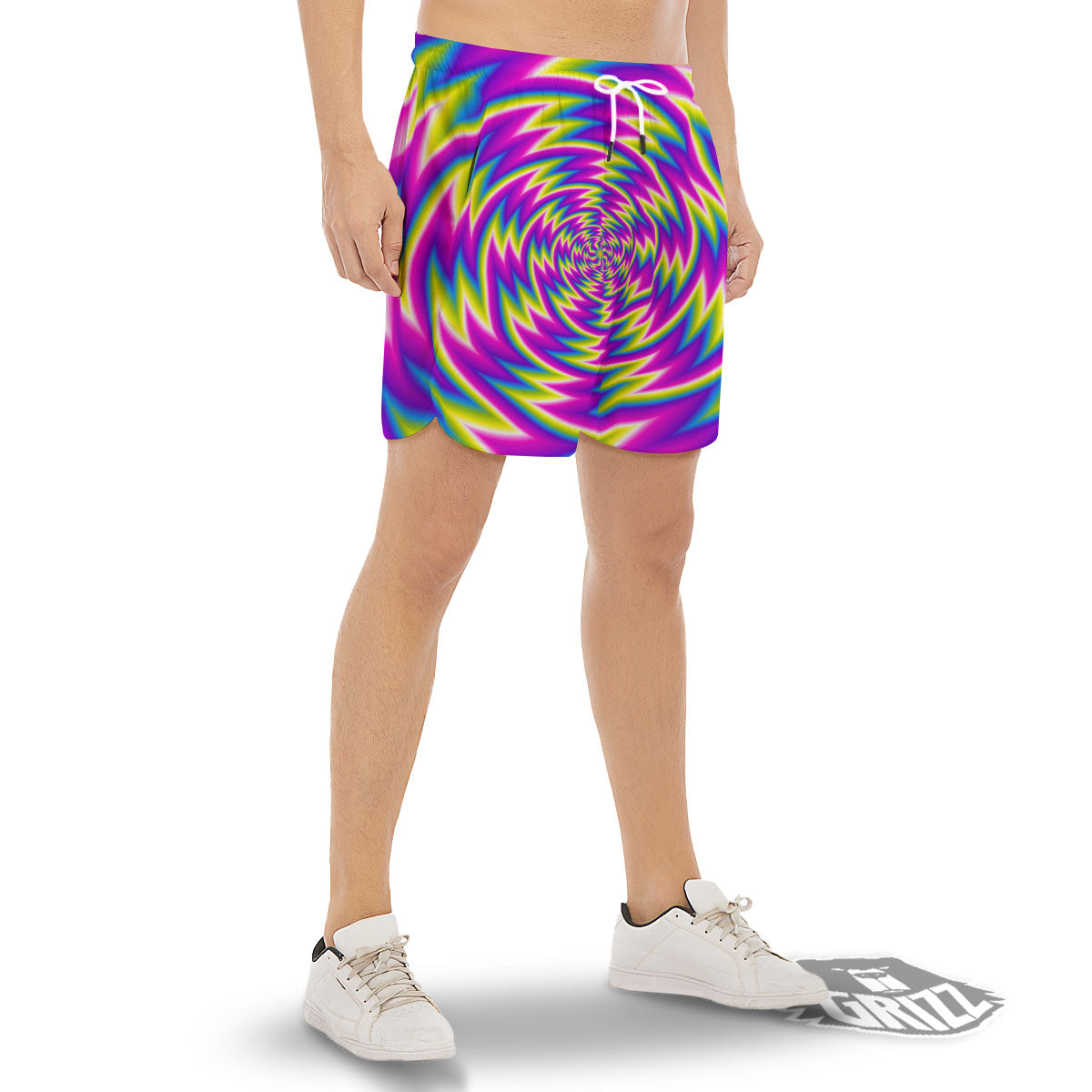 Optical Illusion Moving Dizzy Spiral Men's Gym Shorts-grizzshop