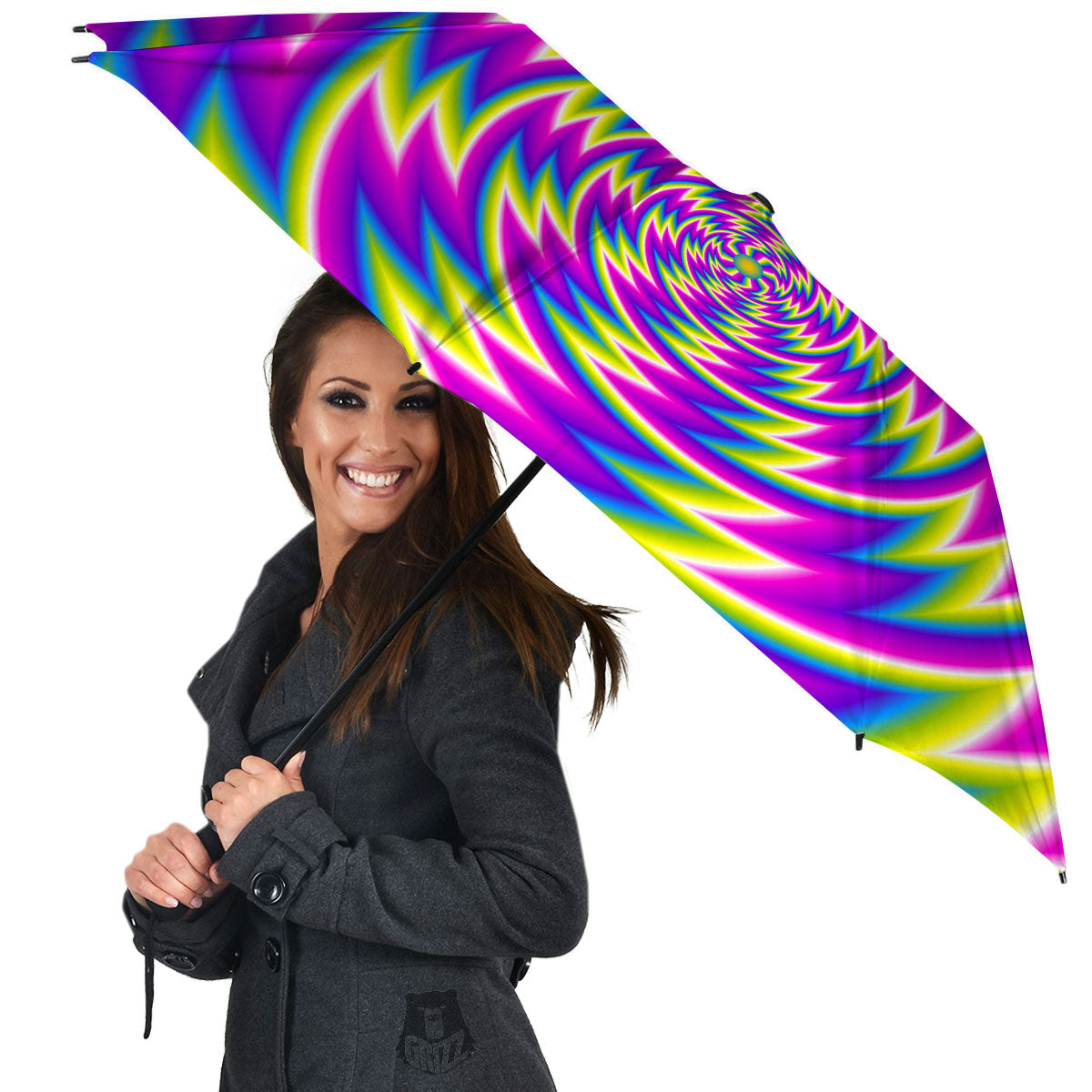 Optical Illusion Moving Dizzy Spiral Umbrella-grizzshop