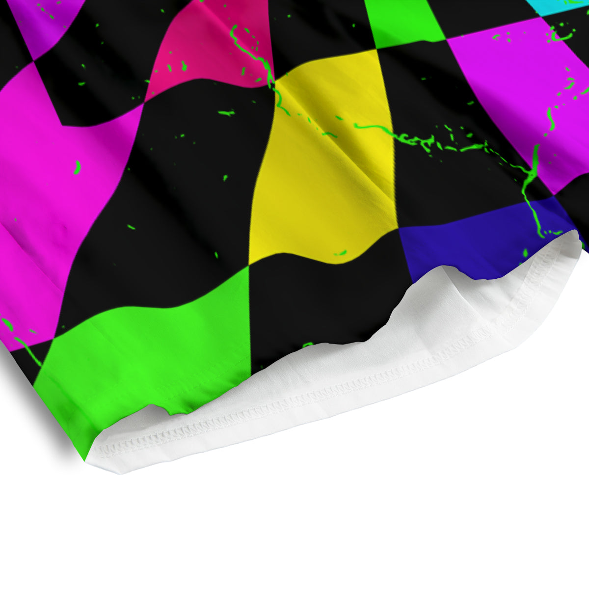 Optical Illusion Neon Abstract Print Men's Athletic Shorts